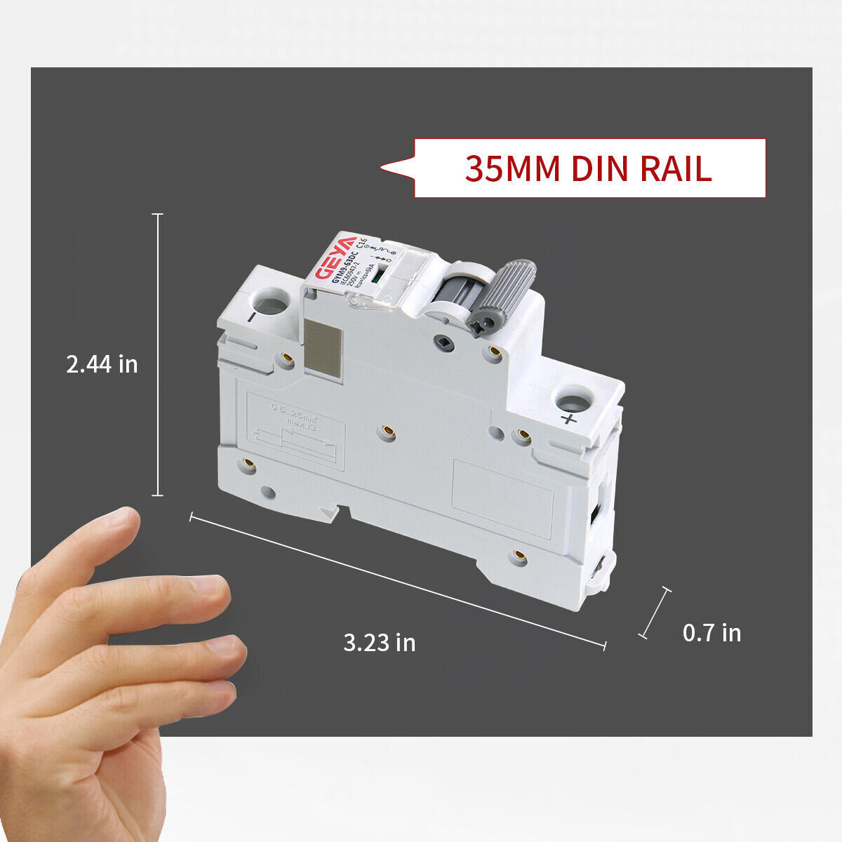 GEYA Solar DC Mini Circuit Breaker 1/2P MCB 6-125A PV Isolator Disconnect Switch