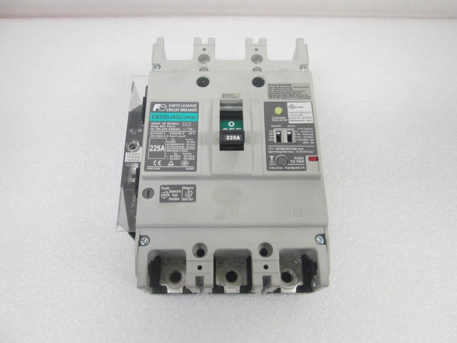 FUJI ELECTRIC EW250JAGU-3P125 EARTH LEAKAGE CIRCUIT BREAKER