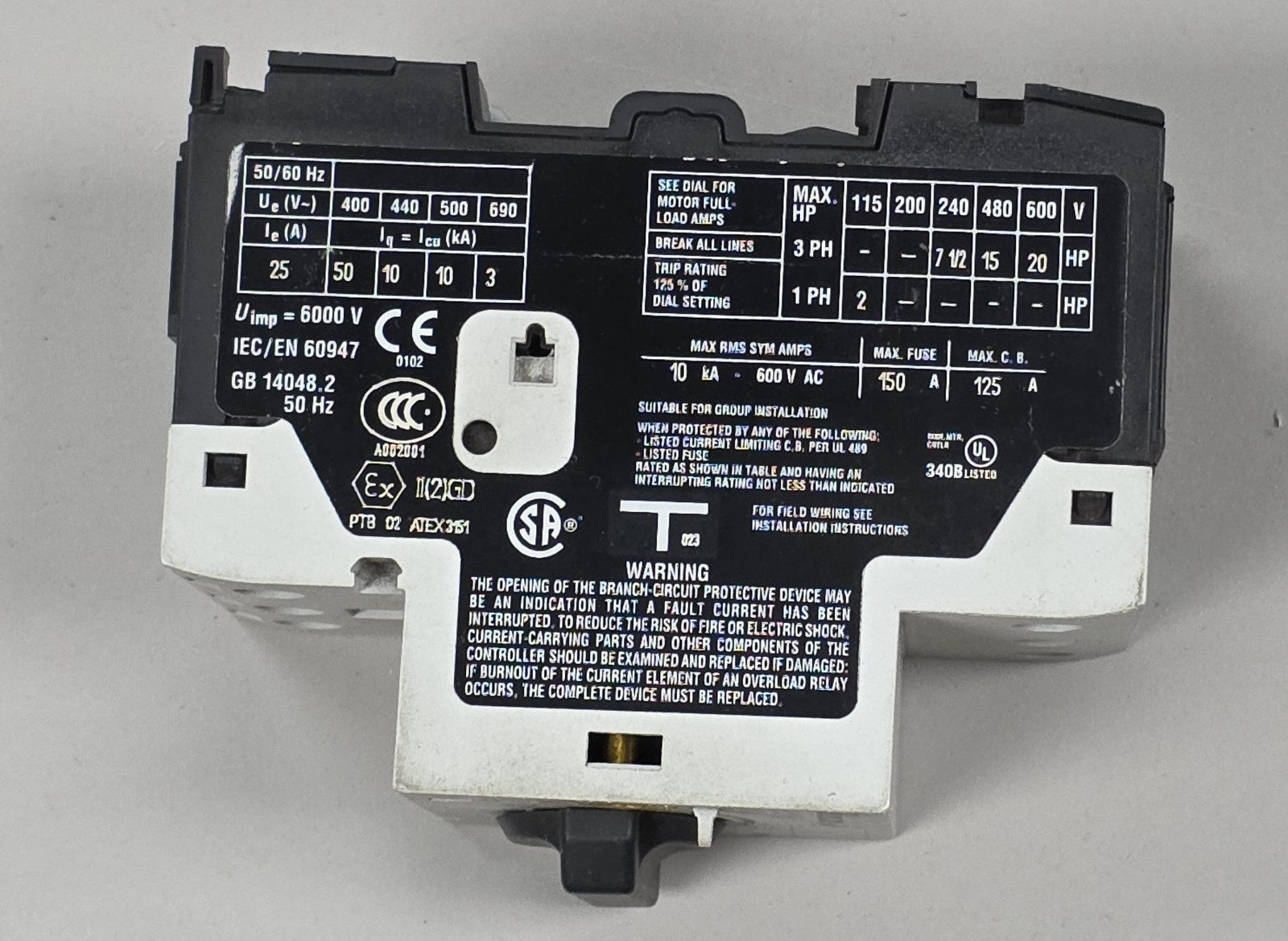Moeller PKZM0-25 Circuit Breaker 25A