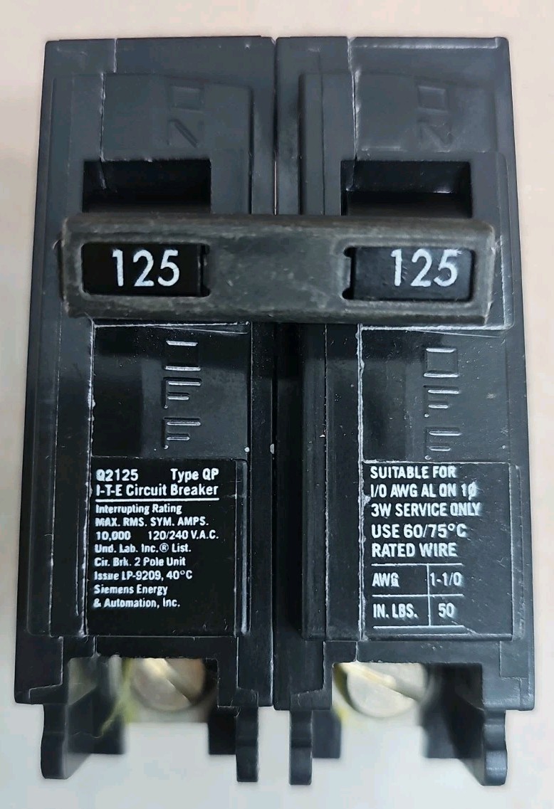 1) New Old Stock Siemens Q2125 125A 2-Pole Circuit Breaker Type QP 120/240V