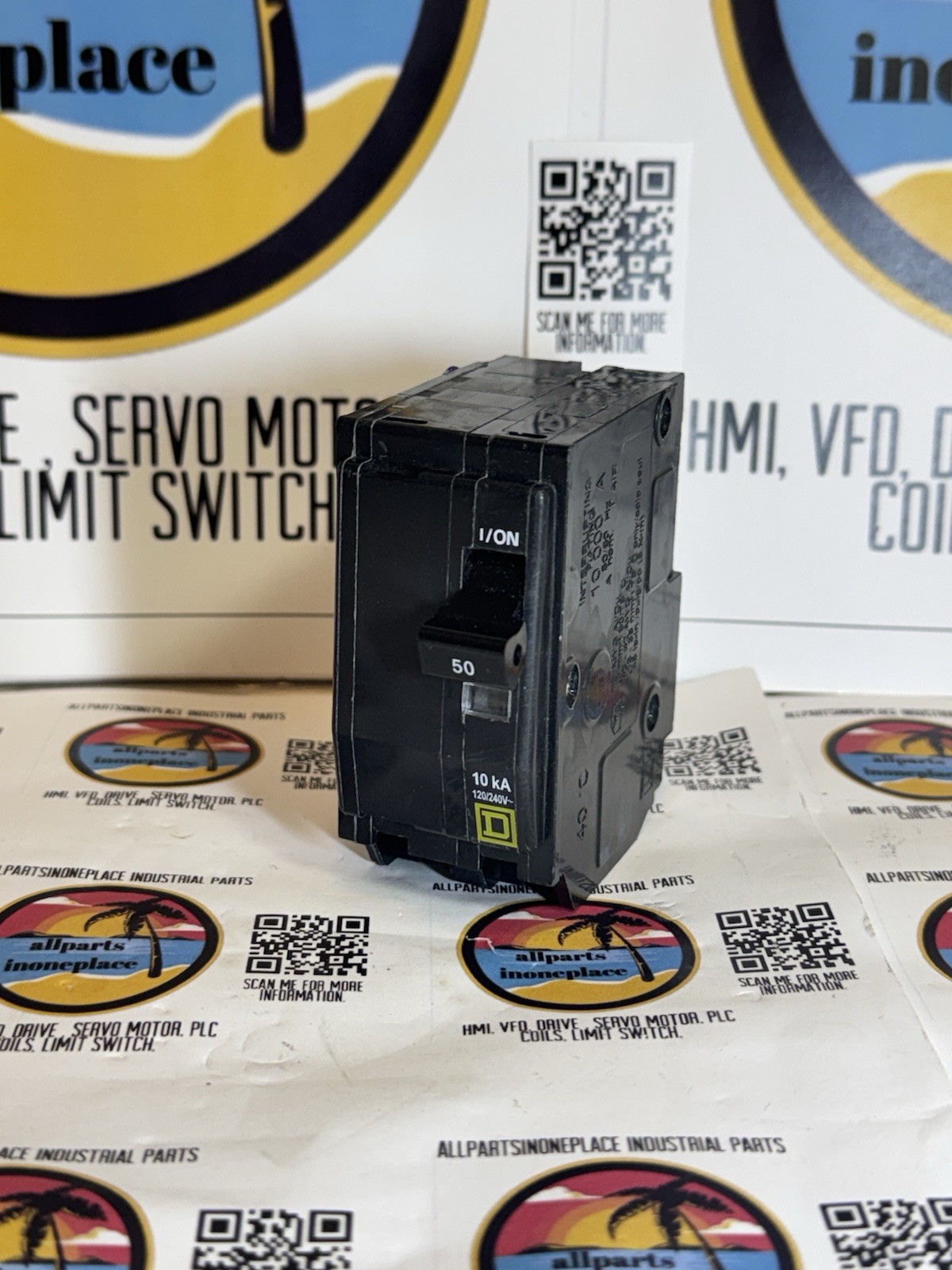 Square D 2-Pole Standard Trip Indoor Circuit Breaker 50A 120/240V, 1.48 W x 3.5