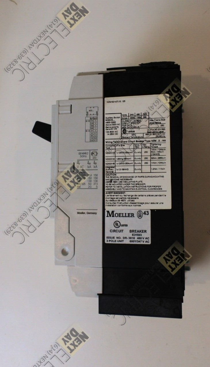 Klockner Moeller, NZM 2, Molded Case Circuit Breaker 15a 15 Amp Rating Plug