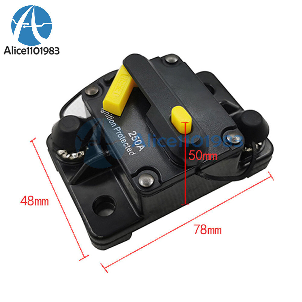 Waterproof Circuit Breaker Fuse Reset 30-300A DC12-48V Car Boat Auto Breaker