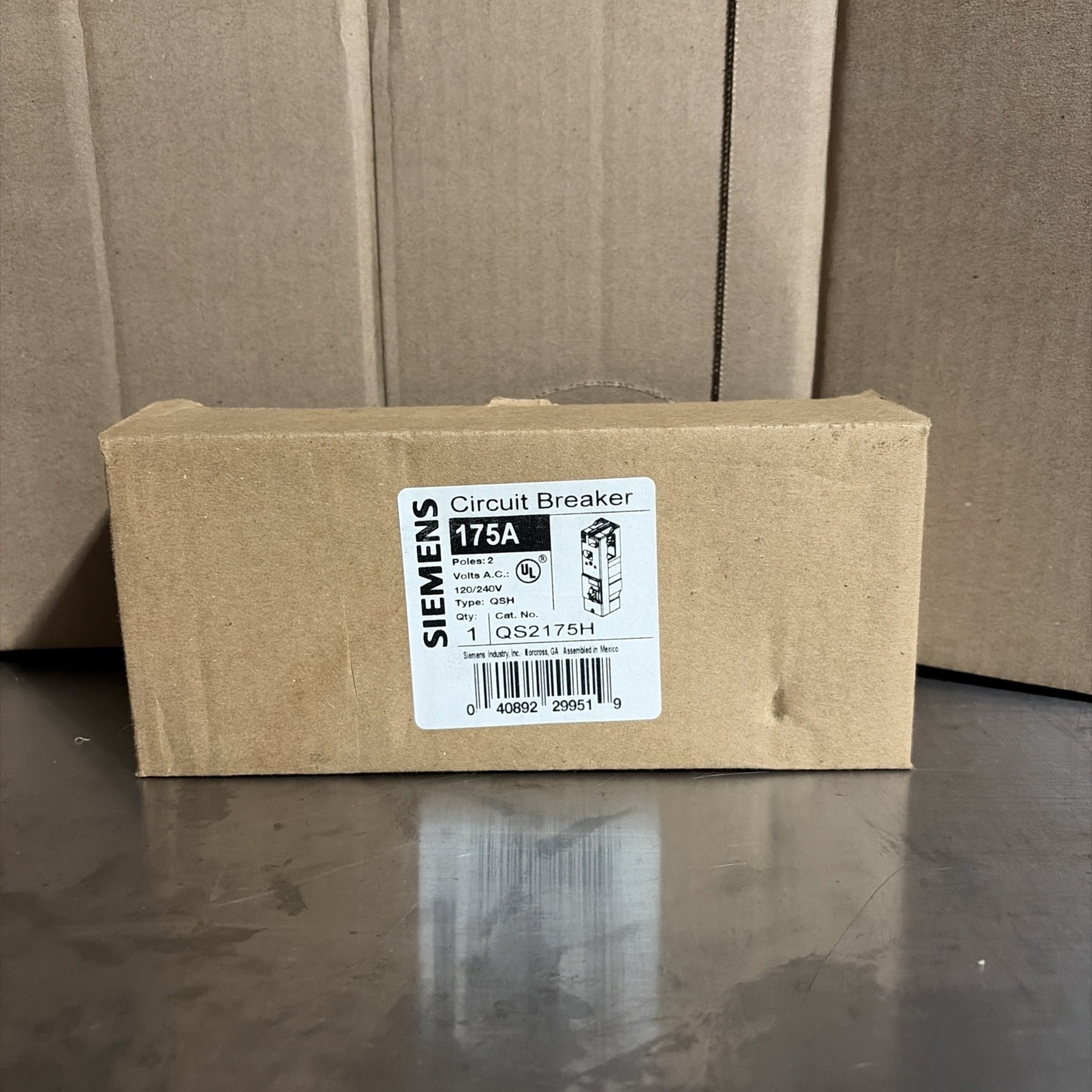 Siemens QS2175H 175AMP 2 Pole 120/240VAC Circuit Breaker Type QSH New In Box