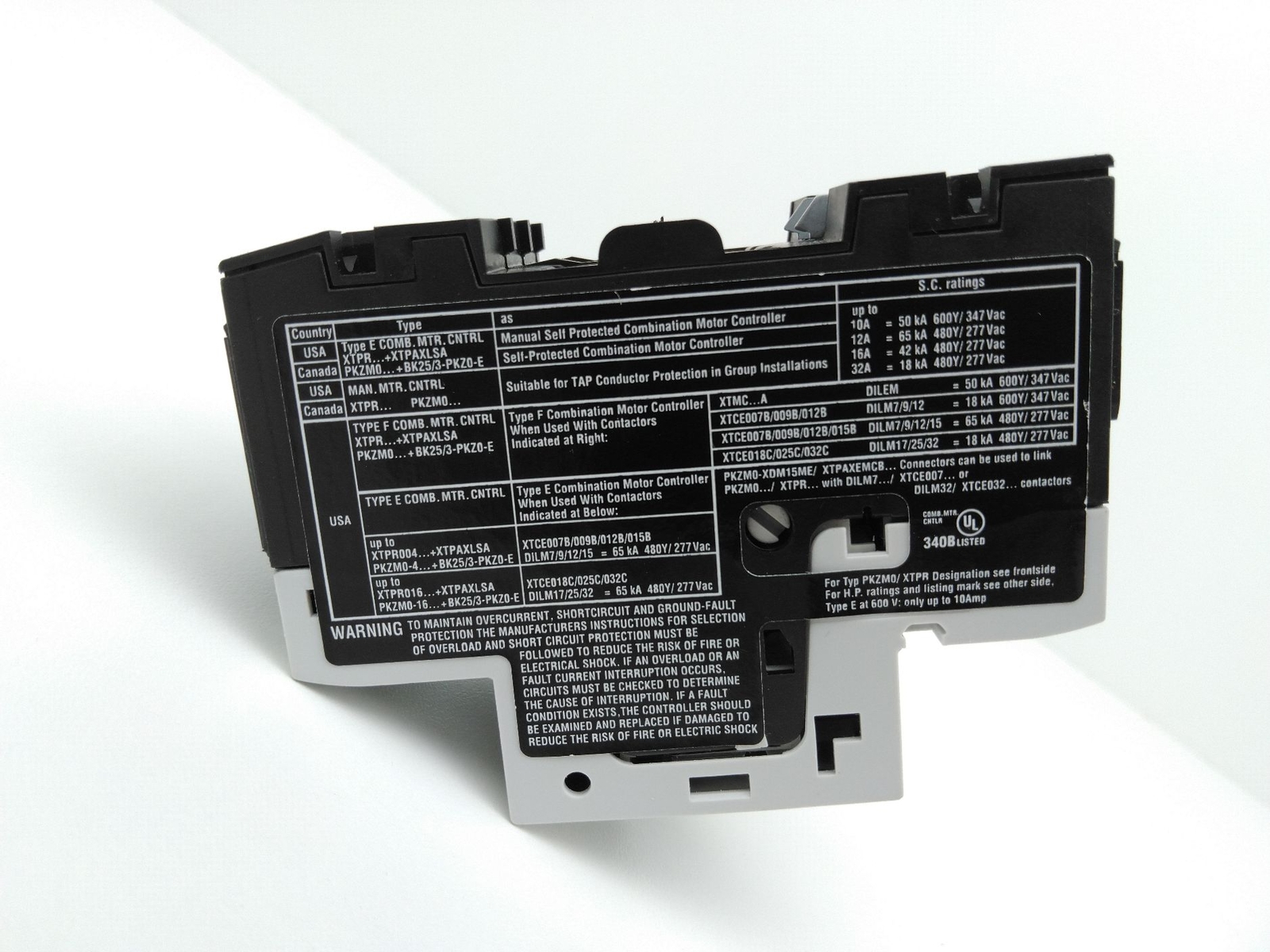 Eaton PKZM0-25 XTPR025BC1 Motor Protection Circuit Breaker, 25A