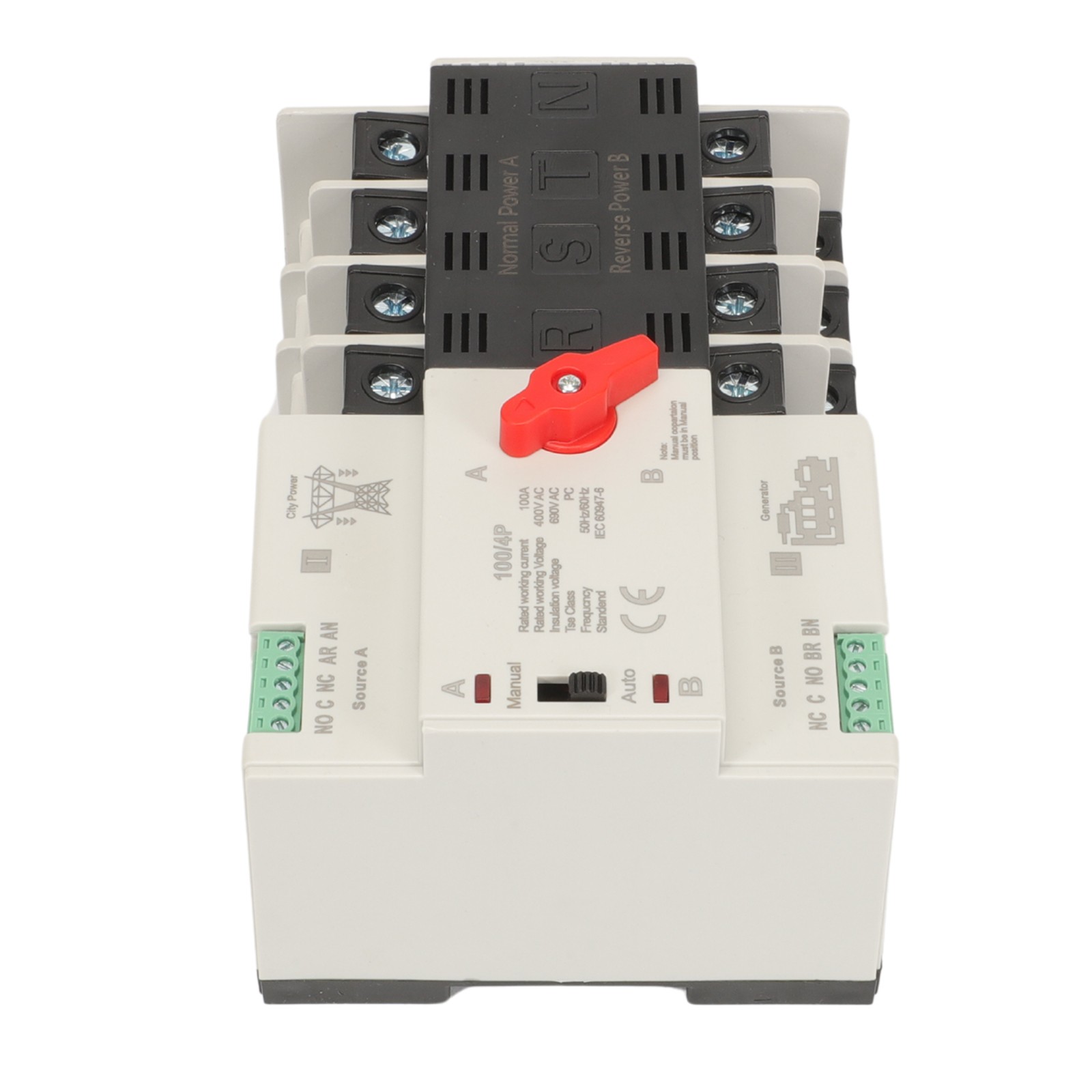 Dual Power Automatic Transfer Switch – 4P 100A 220V Changeover Switch 50/60Hz