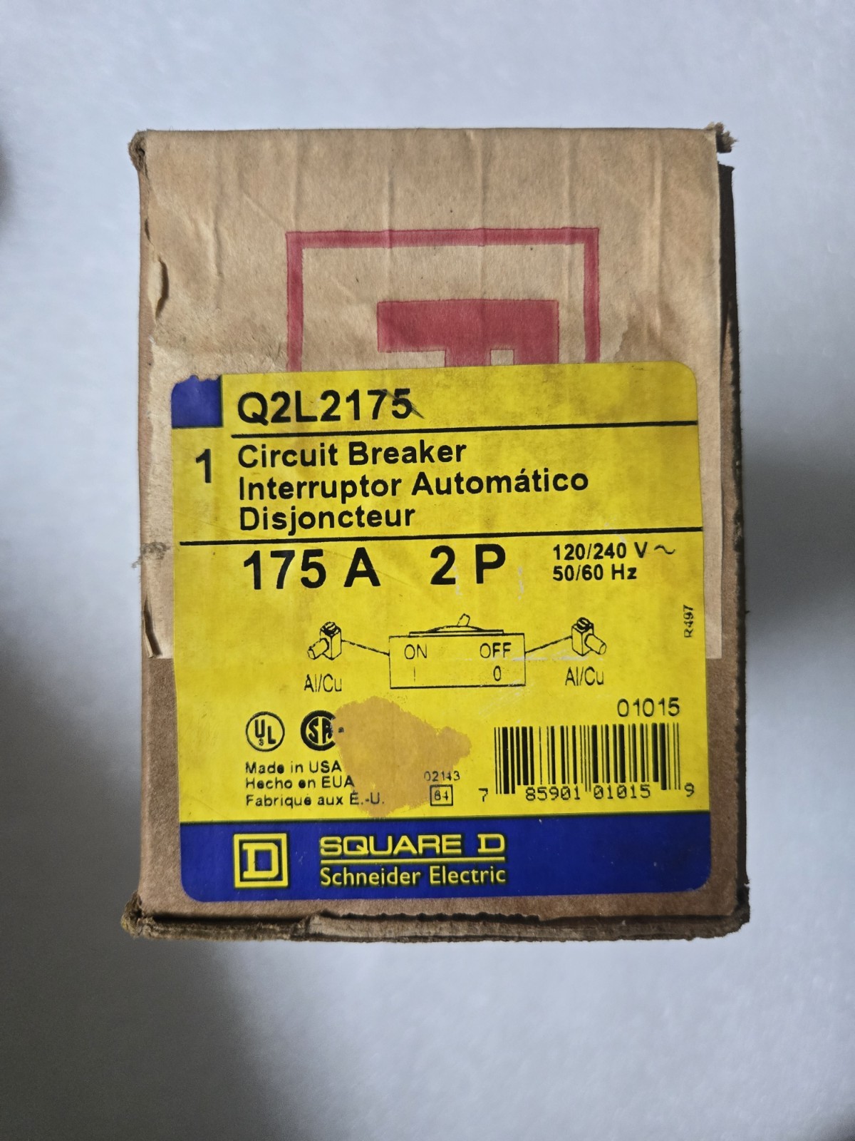 Square D Q2L2175 175A Circuit Breaker 2-Pole 120/240V 50/60Hz New