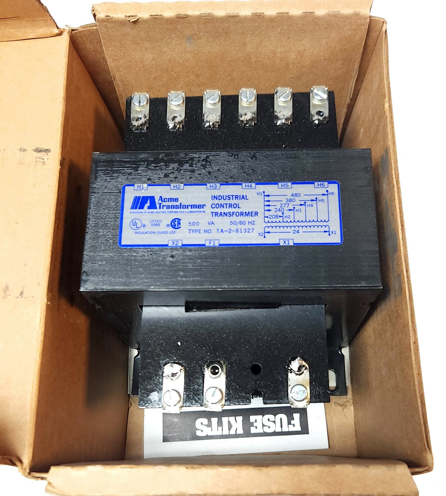 ACME TRANSFORMER TA 2 81327 Primary 208480 VAC Secondary 24 Volt 500 VA Single
