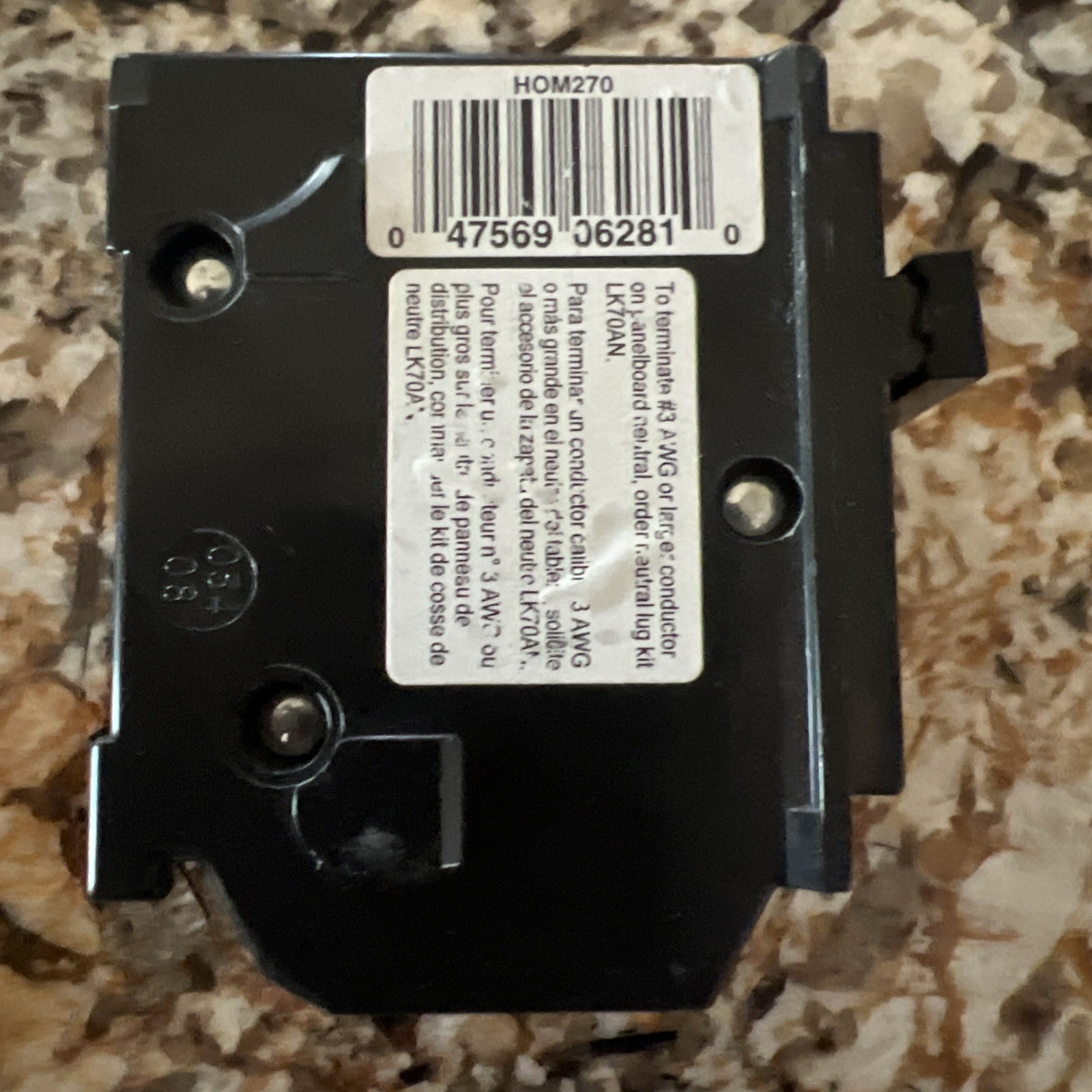 Square D 70 Amp 70a 2 Pole Plug On Circuit Breaker Type HOM270 DP-4075 Homelite