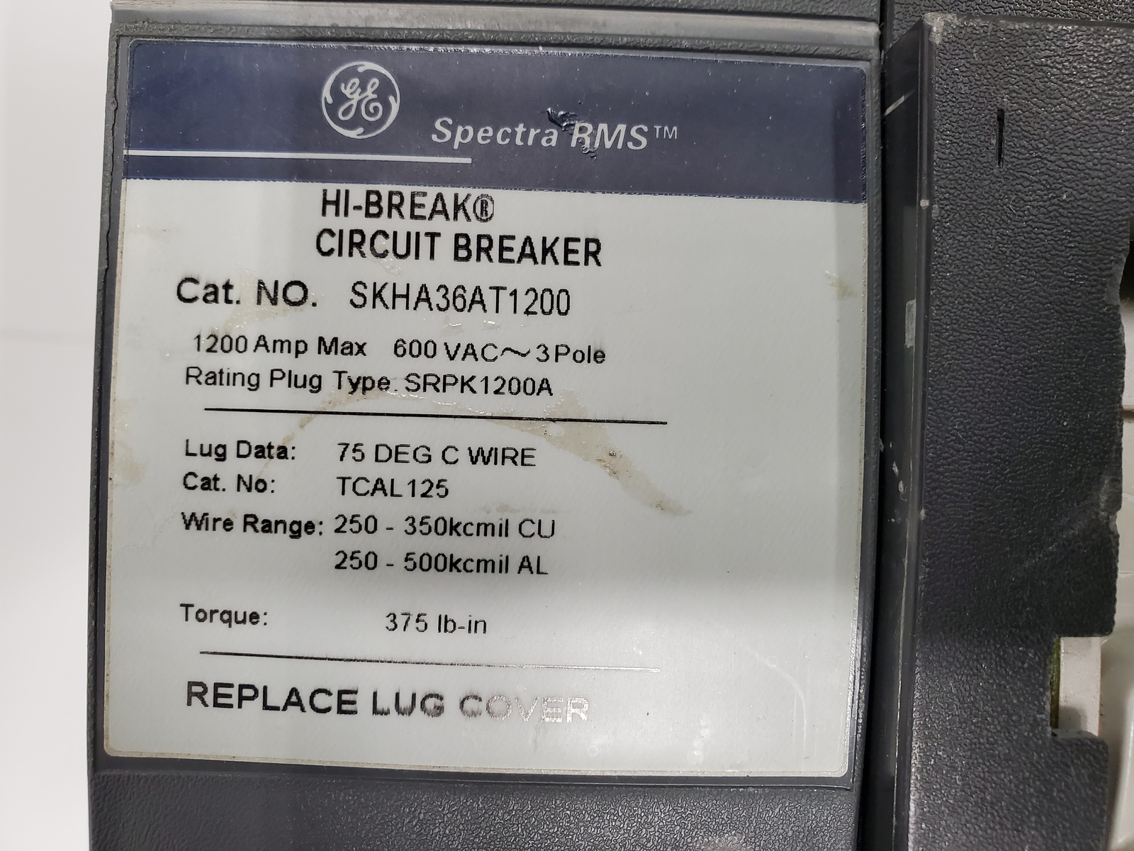 (USED) Circuit breaker GE SPECTRA SKHA36AT1200 + AMC3KM
