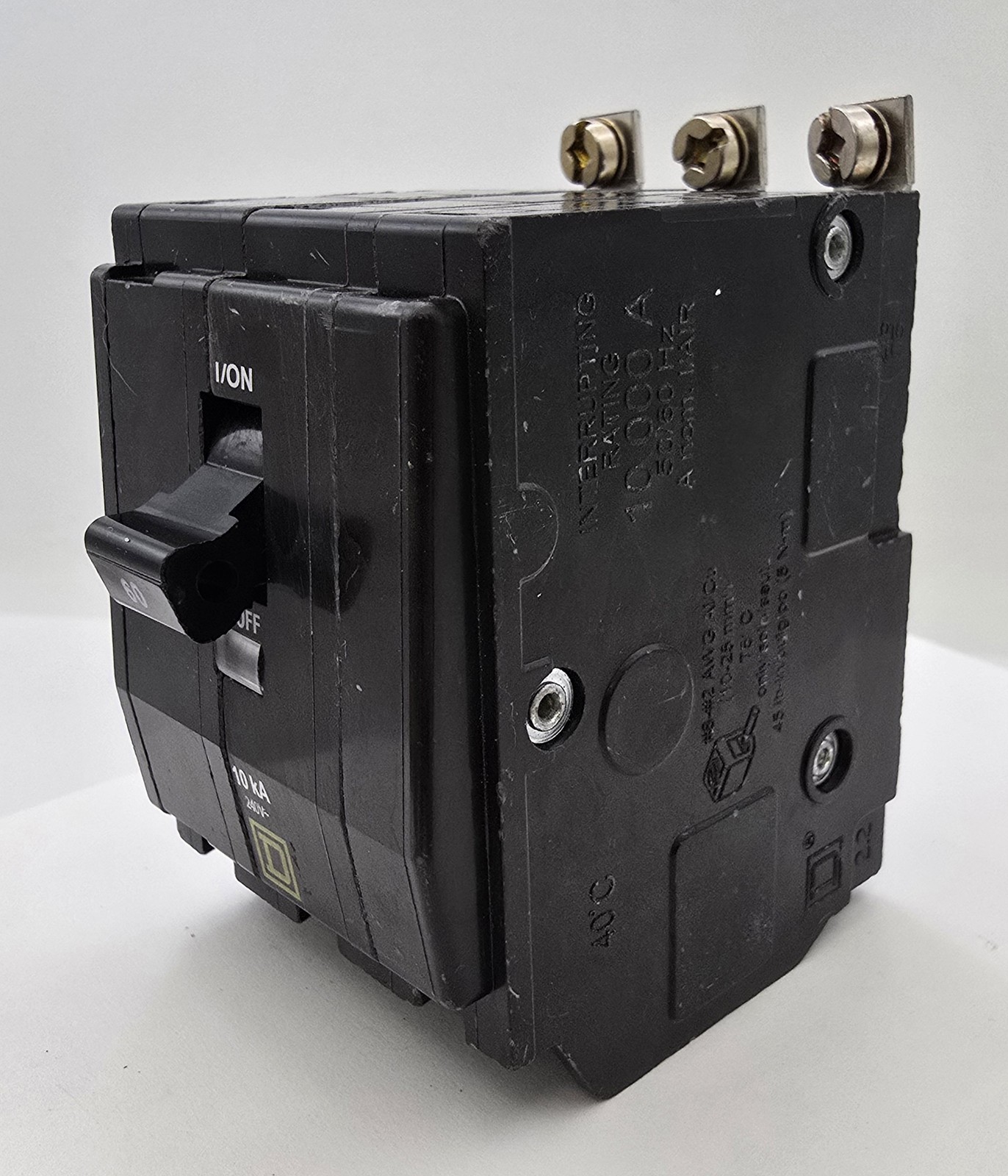 Square D QOB360 Bolt-On Circuit Breaker 3P 60A 240V 10kA QOB 60 Amp 3 Pole