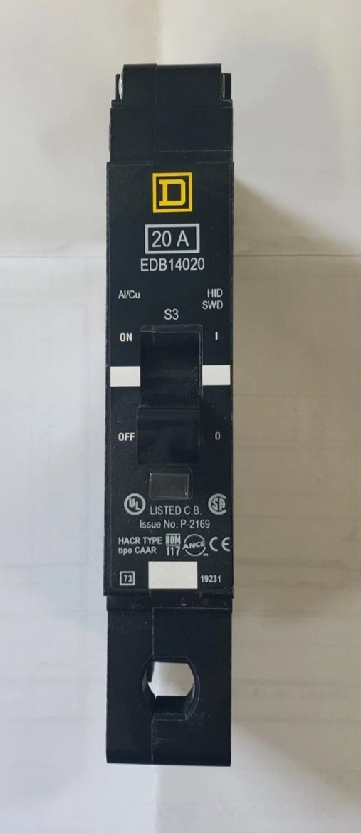 Square D EDB14020 Bolt-On Circuit Breaker 1P / 277V / 20 AMP Open Box Unused