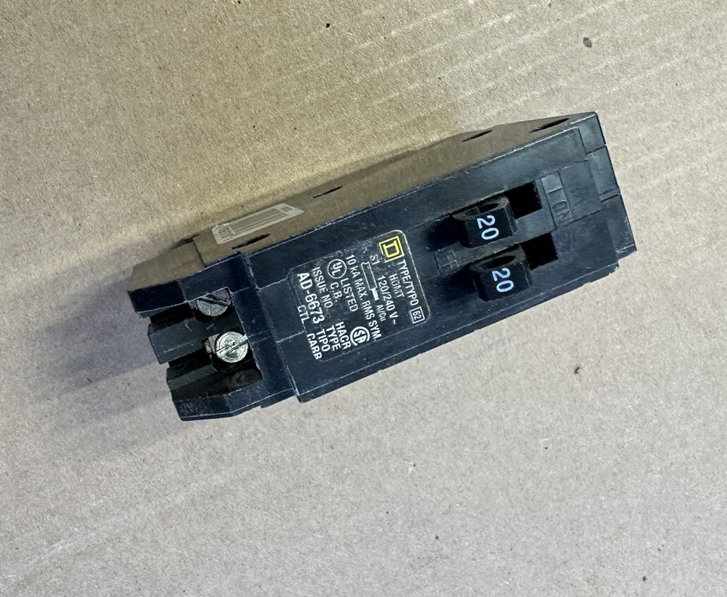 Square D HOMT2020 Homeline 20 amp – 1 Pole Tandem Circuit Breaker