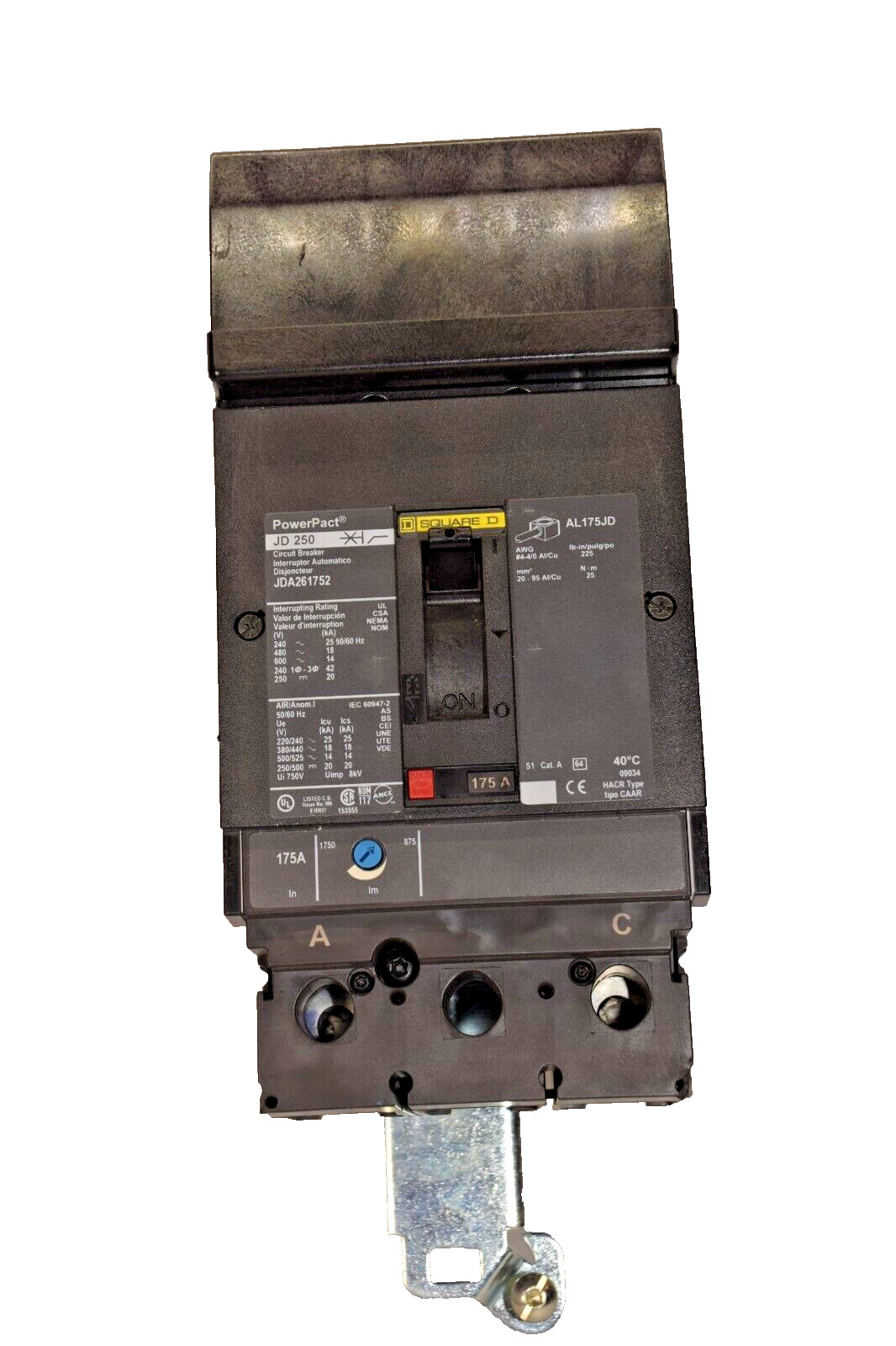 Square D PowerPact Breaker JD250 JDA261752 JDA 261752 175a trip (NEW)
