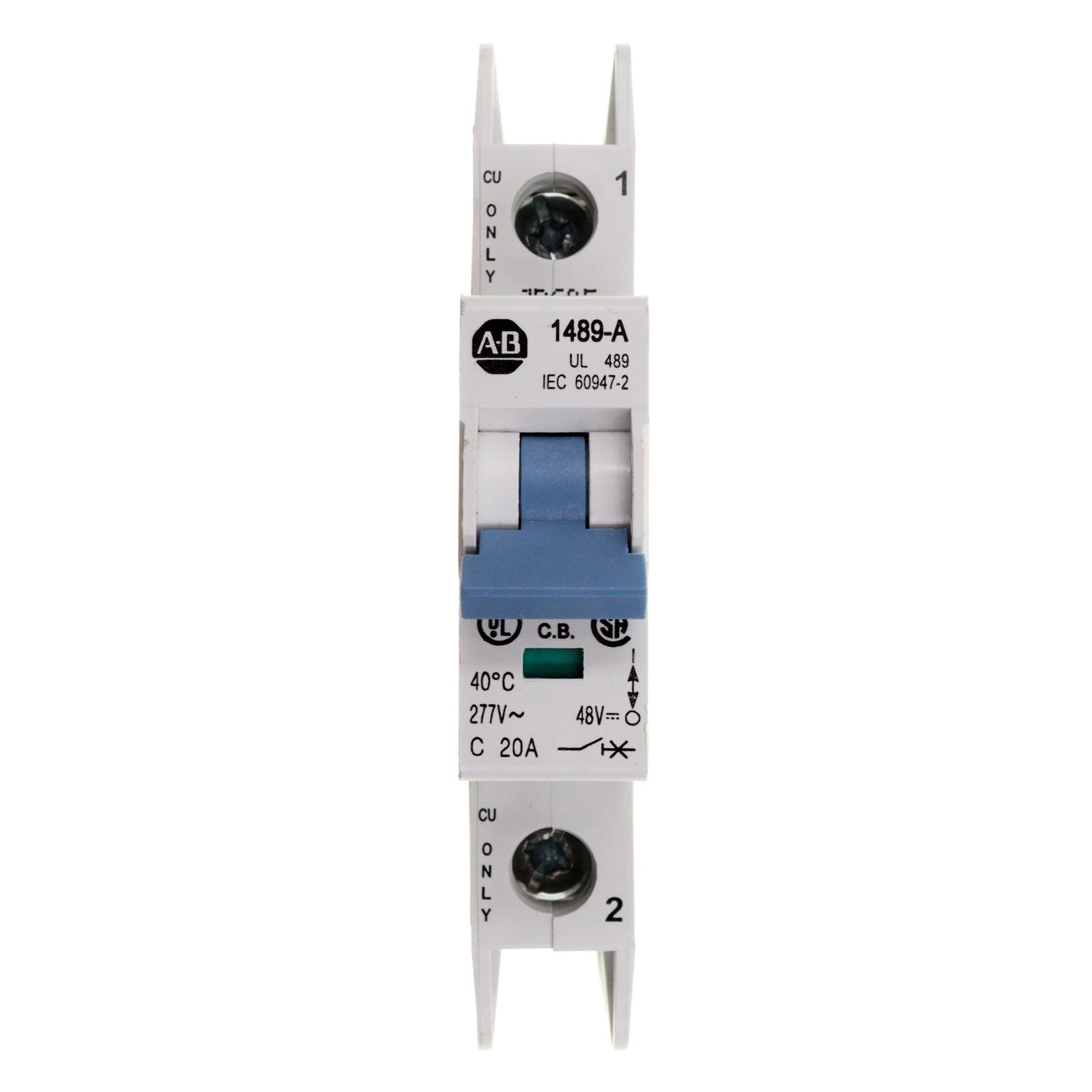 ALLEN-BRADLEY 1489-A1C200 MINITURE CIRCUIT BREAKER, 20A, 1P, 240/415V