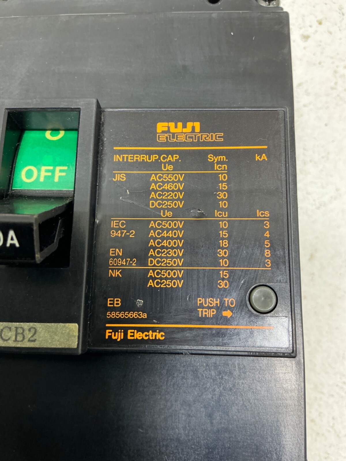FUJI EA203B AUTO CIRCUIT BREAKER 3 POLE 150 AMP