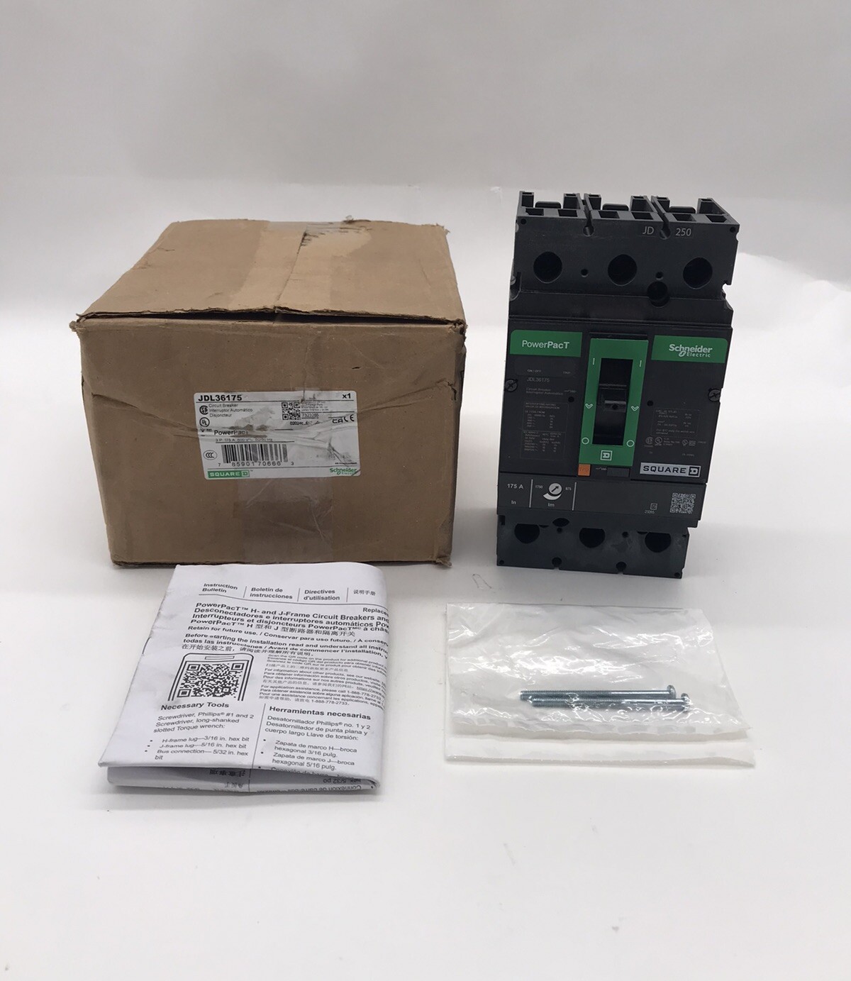 HOUSTON STOCK NEW SQUARE D JDL36175 POWERPACT 175 A 600 V FREE 2 DAY AIR BUY NOW