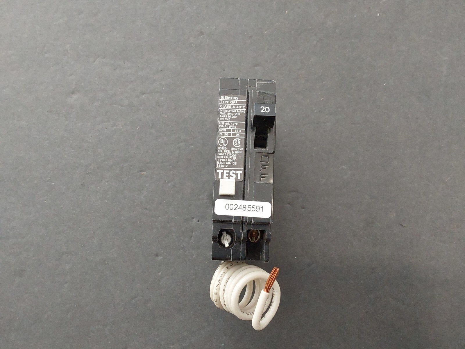 NEW Siemens QF120 20amp GFI Breaker 1 Pole 120V Free Ship