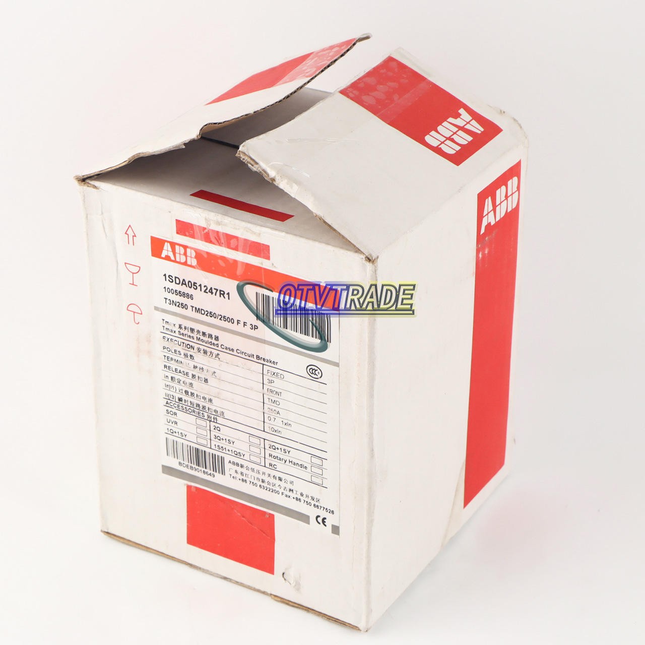 1PCS ABB TMAX T3N250 TMD250/2500 FF 3P 250A 1SDA051247R1 Circuit Breaker New