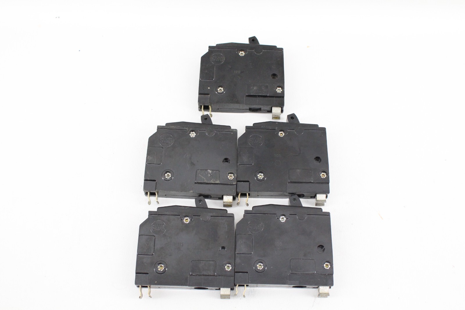 Lot Of 5 Square D QO120 1 Pole 20 Amp 120V AC Type QO Plug In Circuit Breaker