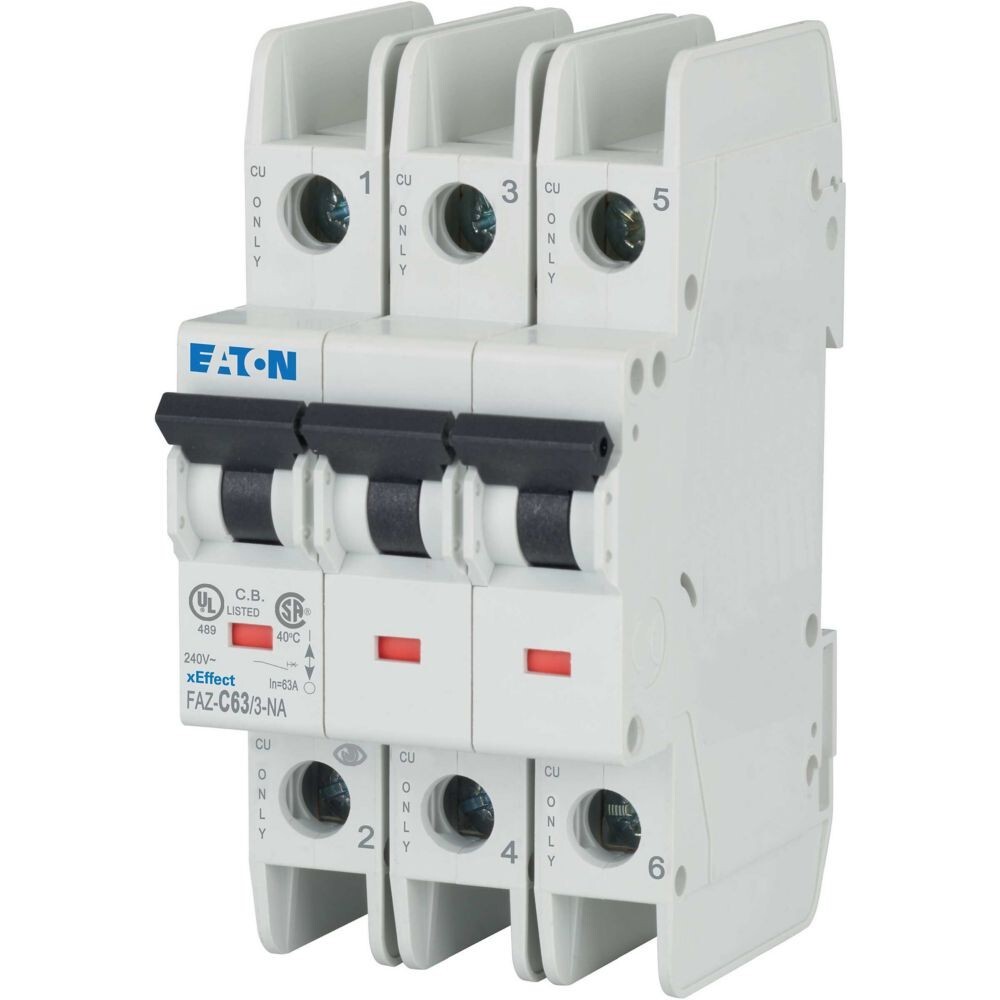 EATON FAZ-C63/3-NA CIRCUIT BREAKER, 3-POLE, 63A, 240V, C CURVE, NIB | SISU