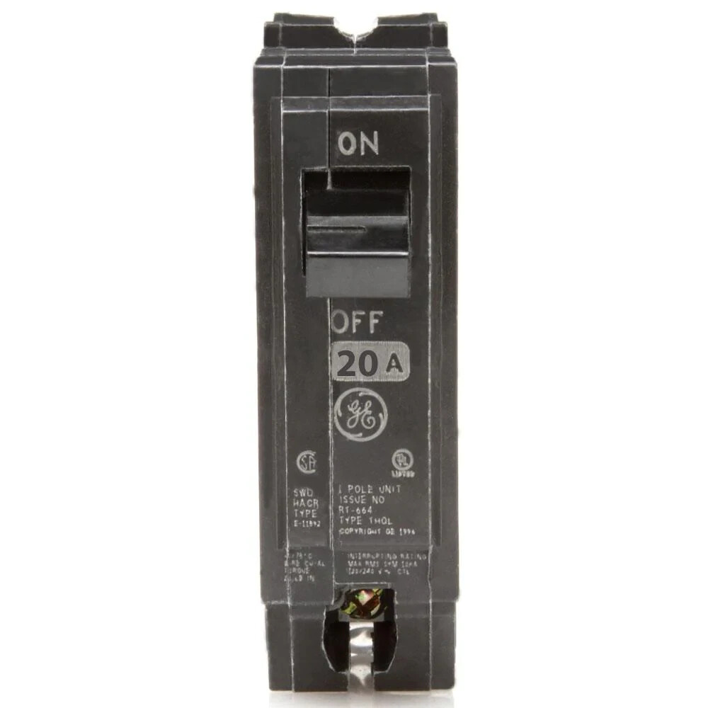 GE General Electric THQL1120 20-Amp 1-Pole 120/240VAC Circuit Breaker Plug In