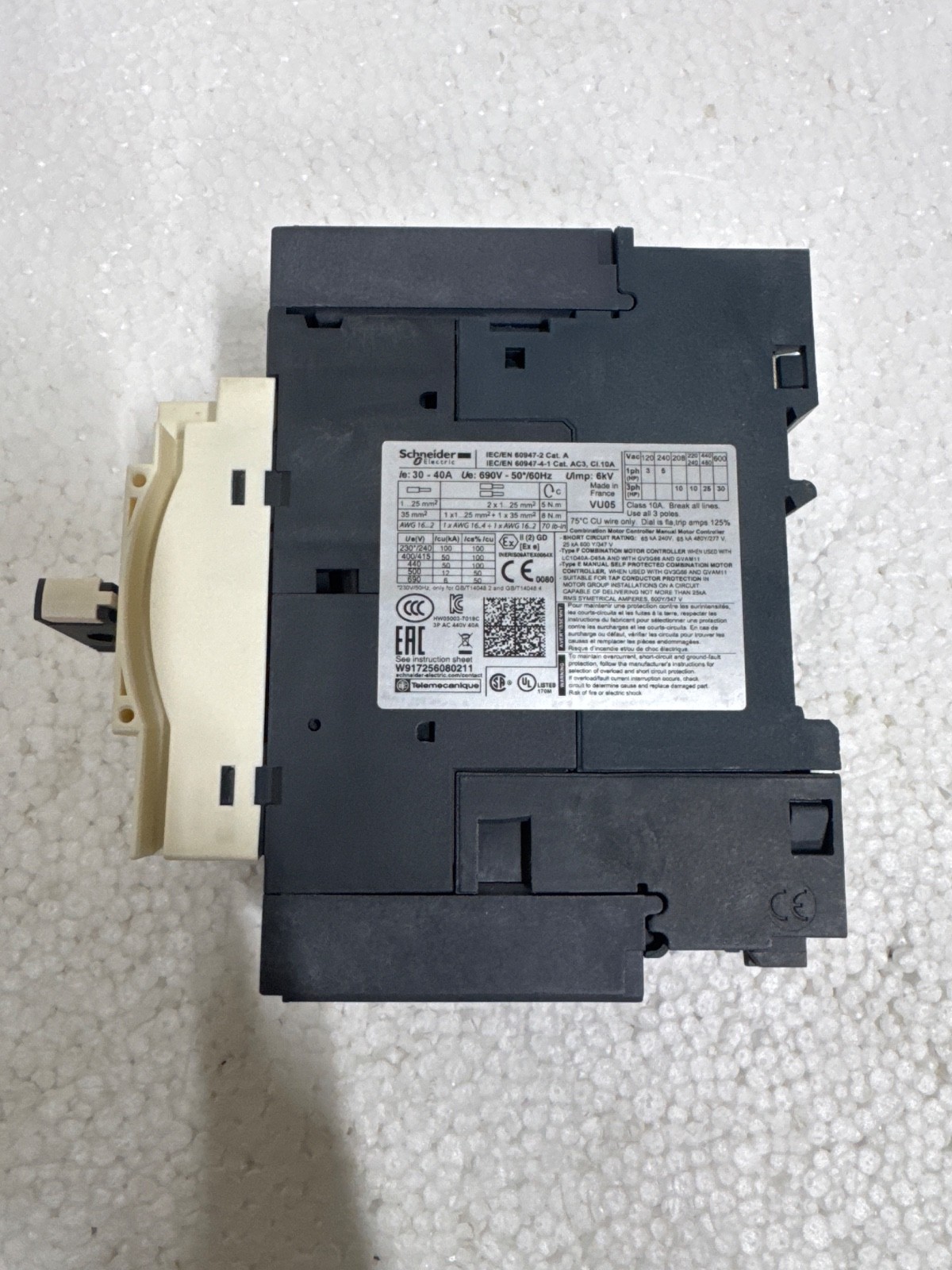 Schneider GV3P40 motor protection circuit breaker