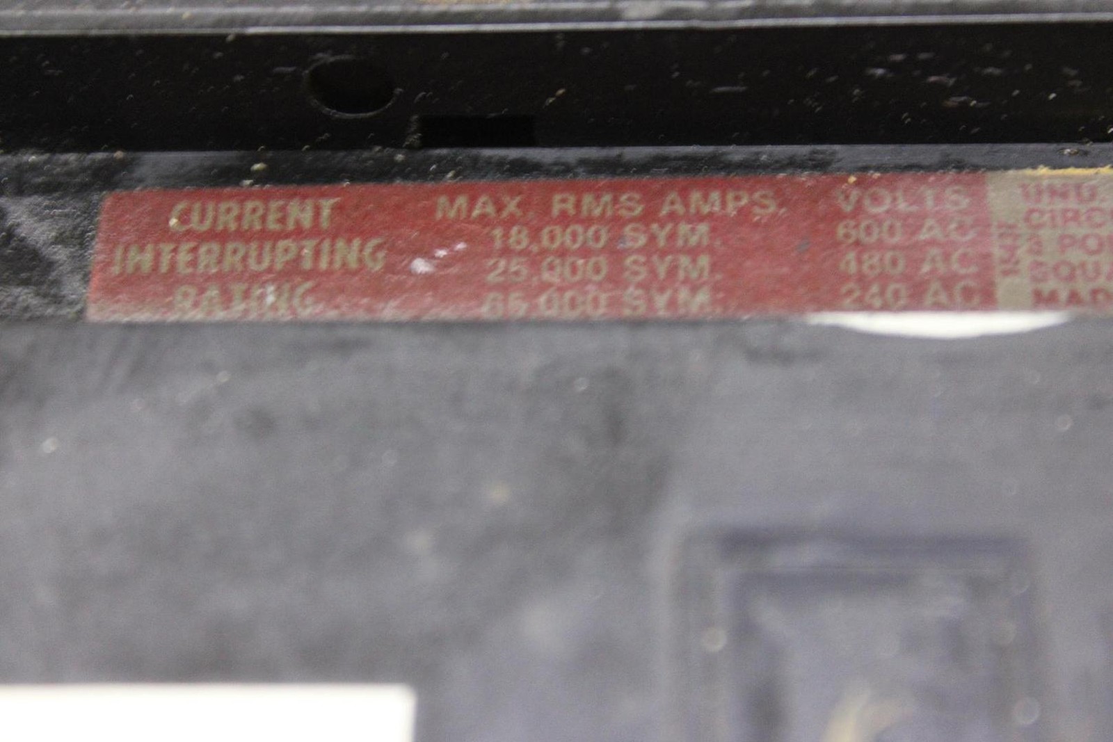 SQUARE D I-LINE CIRCUIT BREAKER FH36020 20 AMP 600 VAC 3-POLE