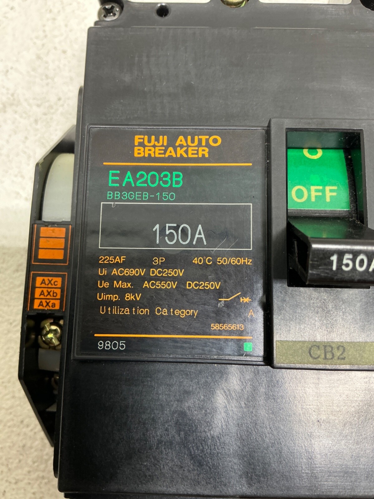 FUJI EA203B AUTO CIRCUIT BREAKER 3 POLE 150 AMP