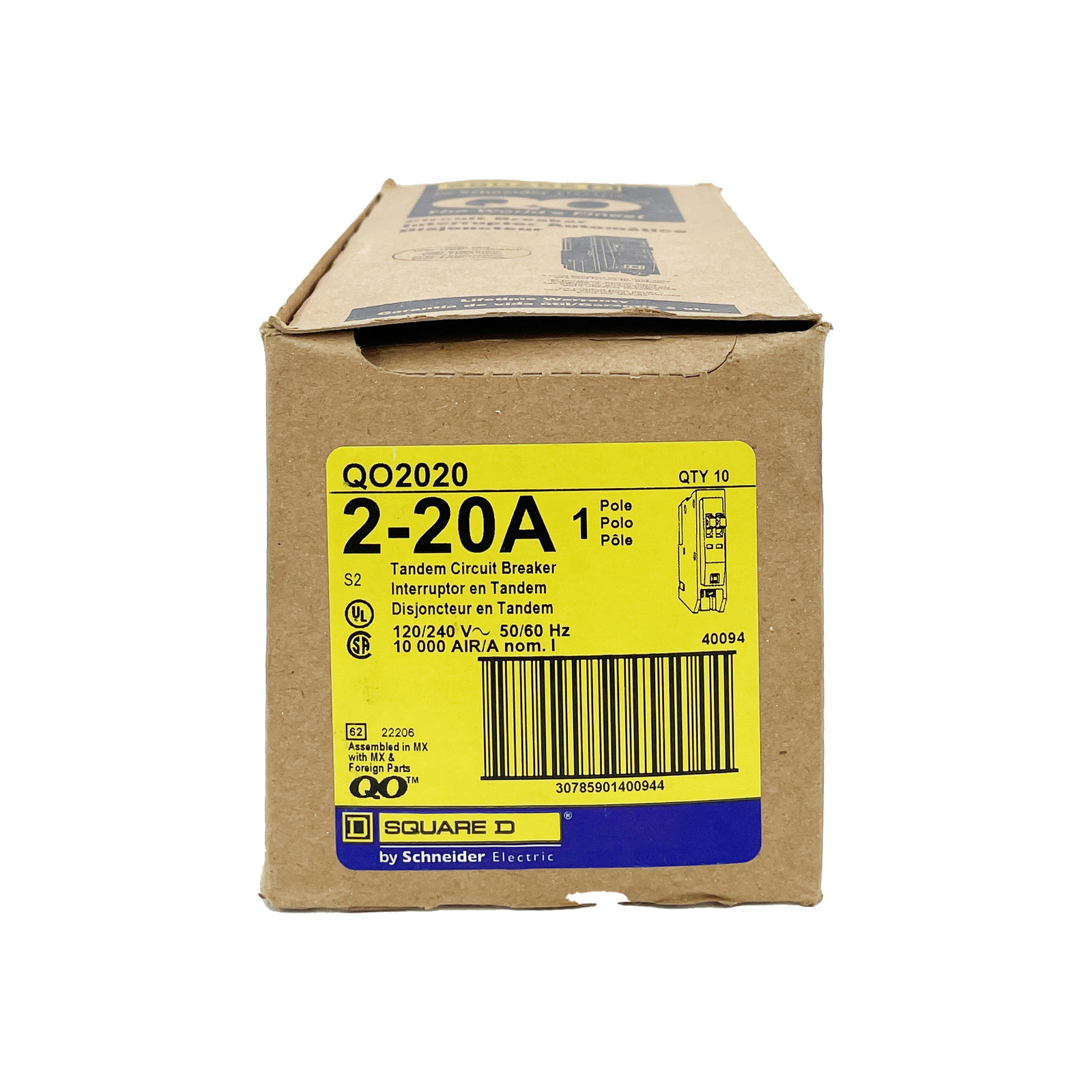 NIB – Square D – QO2020 – Mini Circuit Breaker – 20 A, 1-Phase, 120V