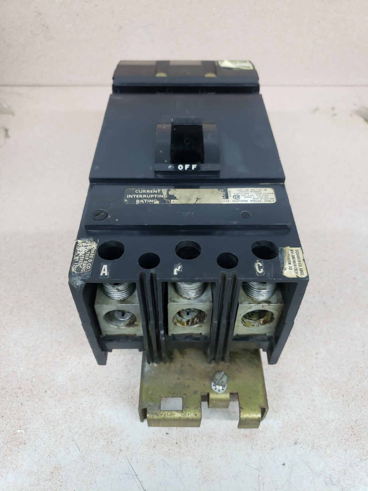 Square D KA36125 3 Pole 125 Amp 600V I-line Circuit Breaker *AB