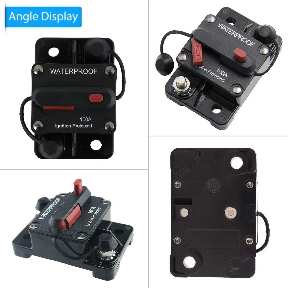 100 Amp Circuit Breaker 30A-300A with Manual Reset Waterproof Inline Fuse Inv…