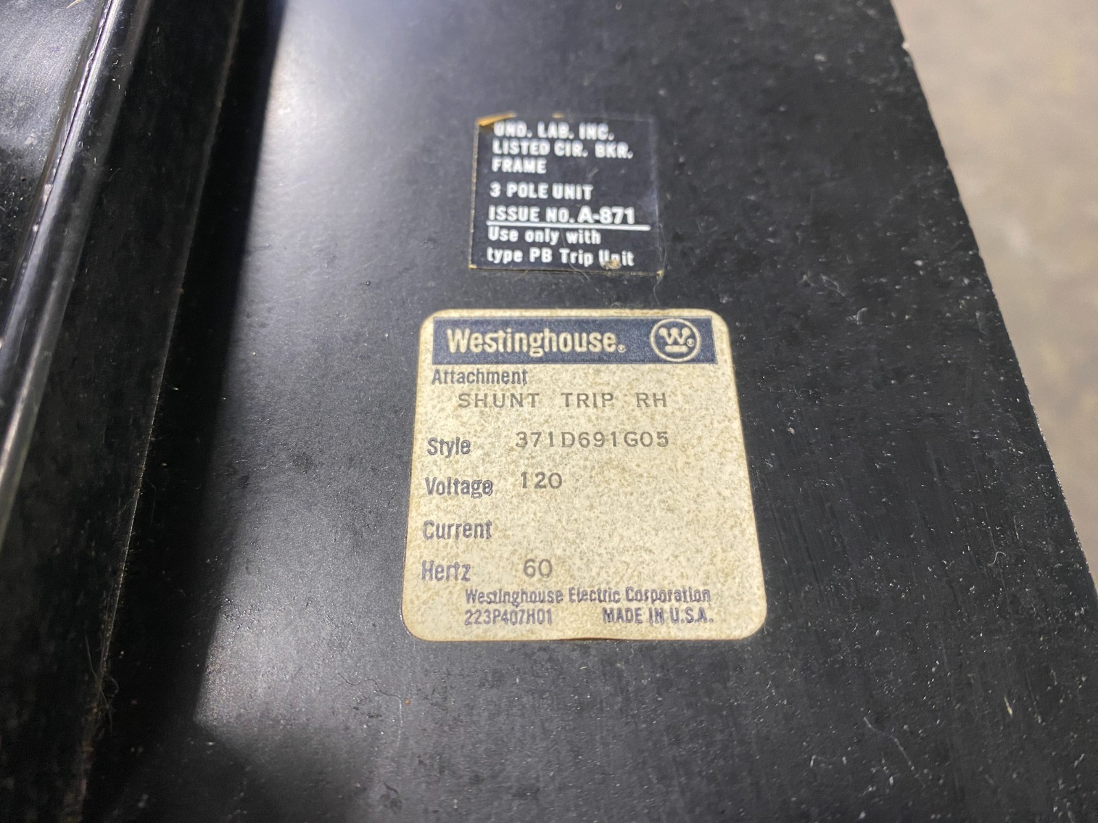 Westinghouse AB DE-ION Circuit Breaker 2500A 120V-600Y 3P 600AC Shunt NP28313-F