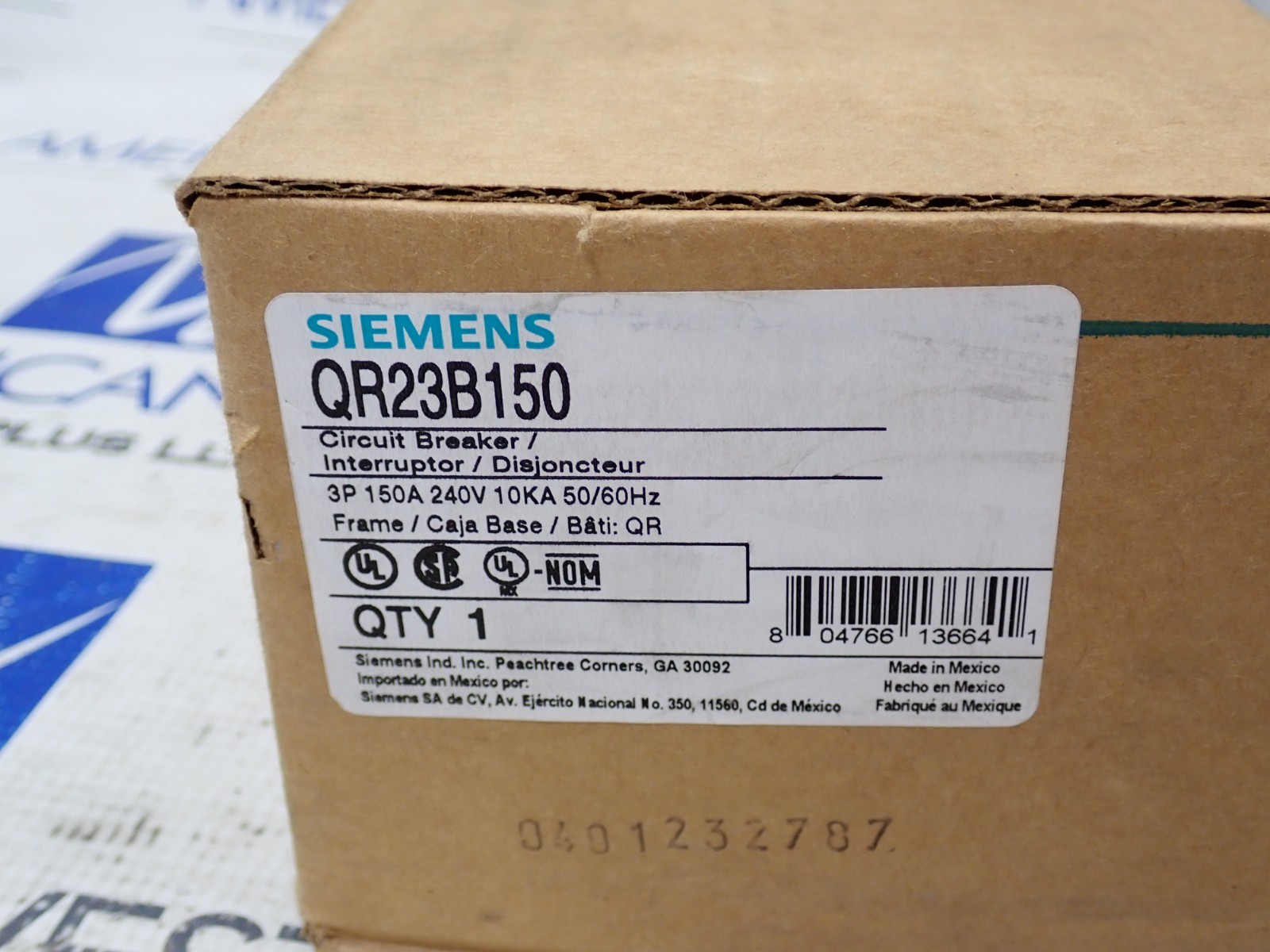 Siemens QR23B150 150 Amp 3 Pole 240V QR2 Circuit Breaker New