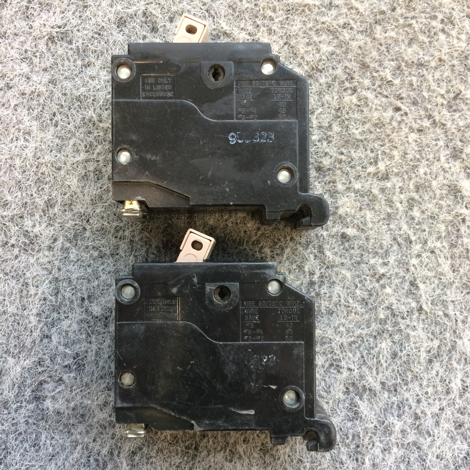 Lot of 2 Cutler Hammer CH240 Circuit Breaker CH-240 CHF240 Plastic Foot