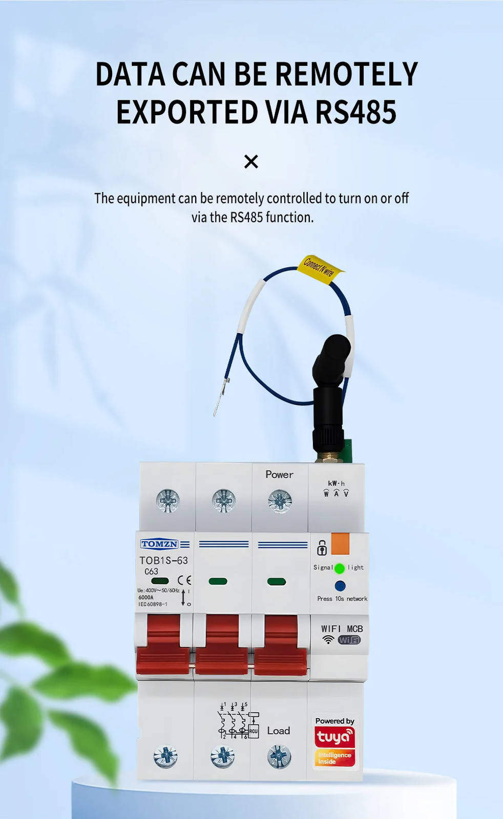 3 Phase 3P+N WiFi Smart Circuit Breaker TUYA Smart Life RS485 Modbus Din Rail