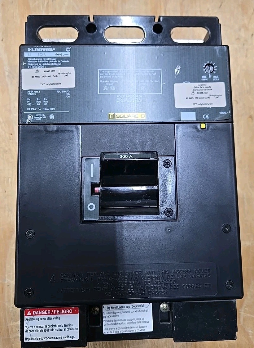 SQUARE D 300A I-LIMITER CIRCUIT BREAKER 3P 600V W/ 1500-3200A TRIP LIL363008041