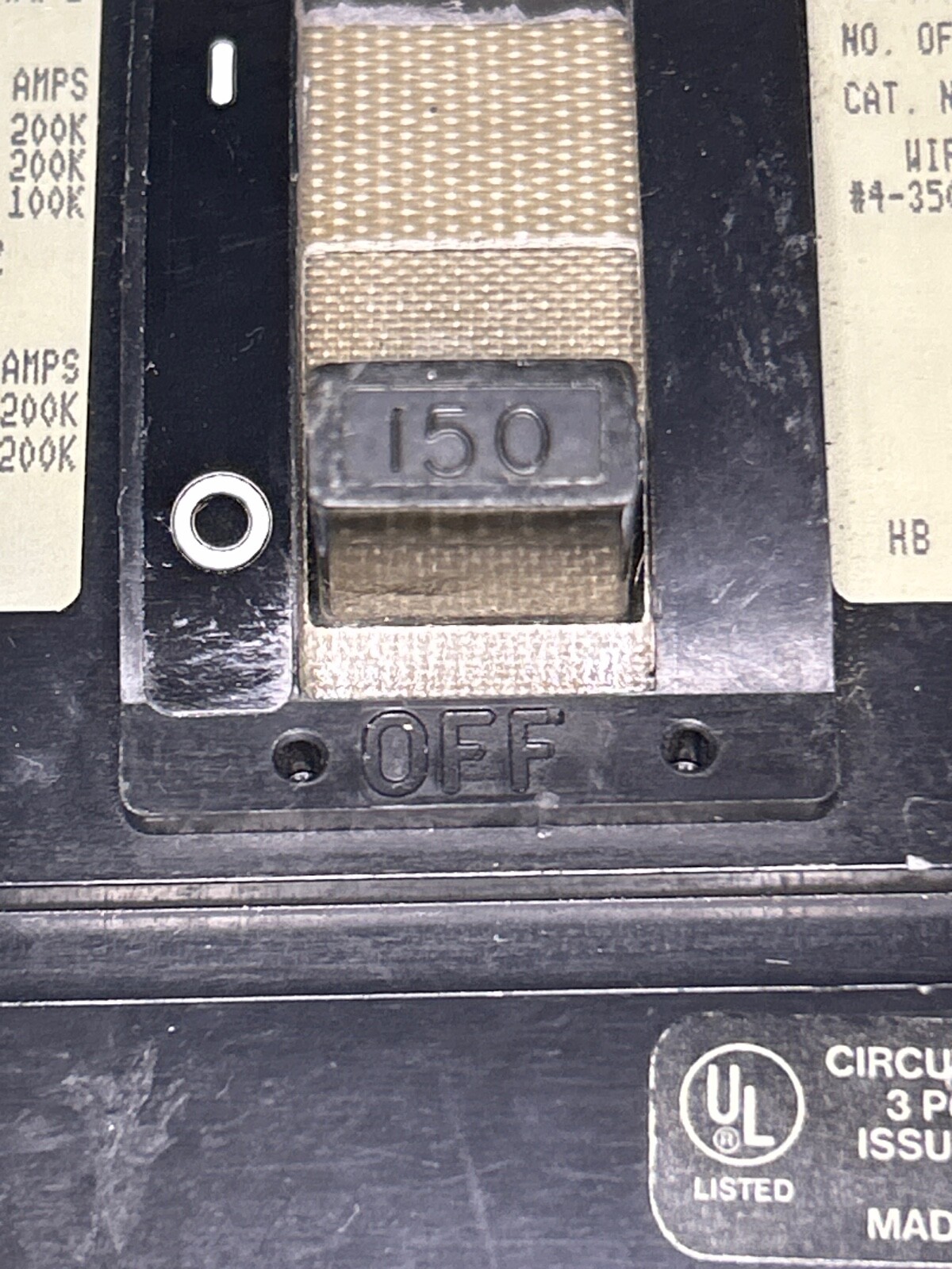 Square D KI36150 150A 600V 3PH Circuit Breaker I-Limiter