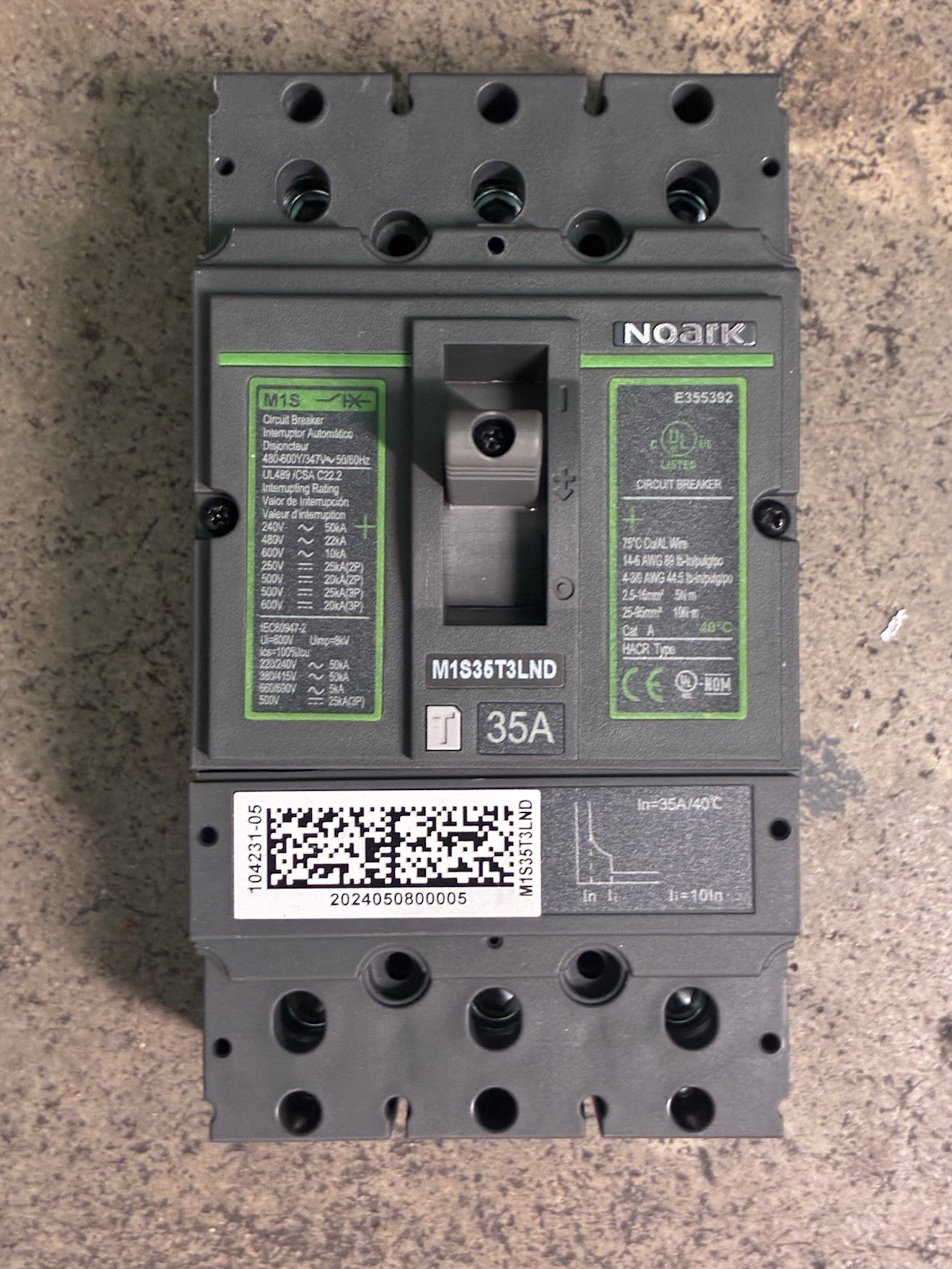 🔥🔥NOARK M1S35T3LND 35A 3P Circuit Breaker E355392 600V – New in open 🔥🔥