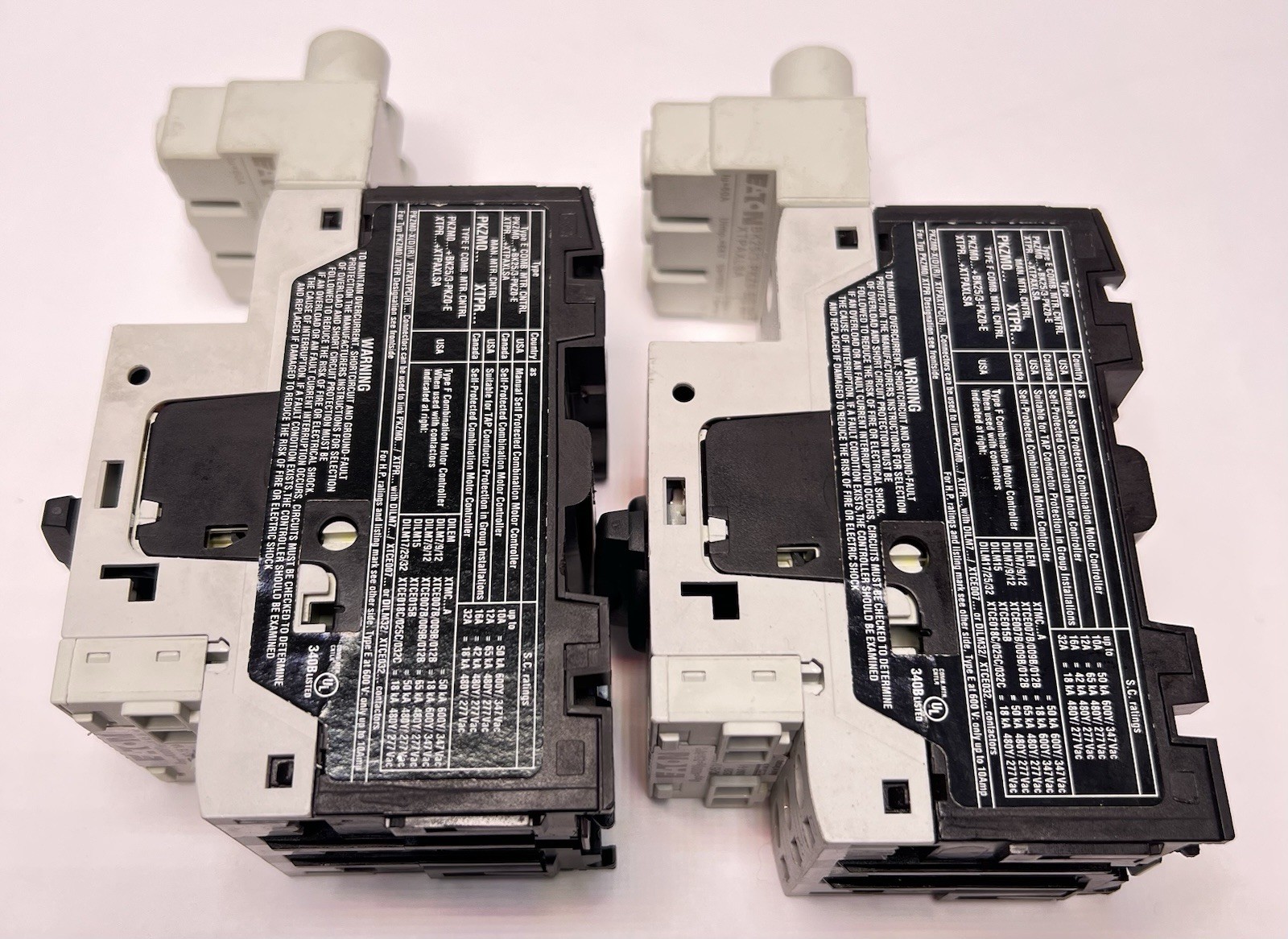 LOT of 2 : EATON Moeller PKZM0-4 XTPR004BC1 CIRCUIT BREAKER, W/ XTPAXLSA Adapter