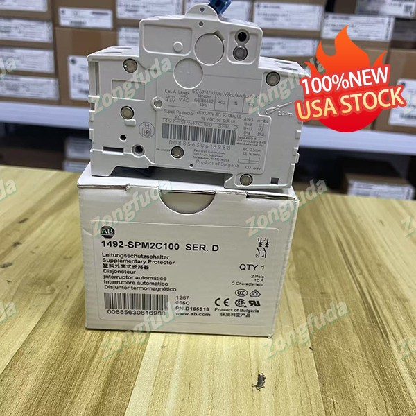 New Allen-Bradley 1492-SPM2C100 Industrial Low Voltage Protection Breaker