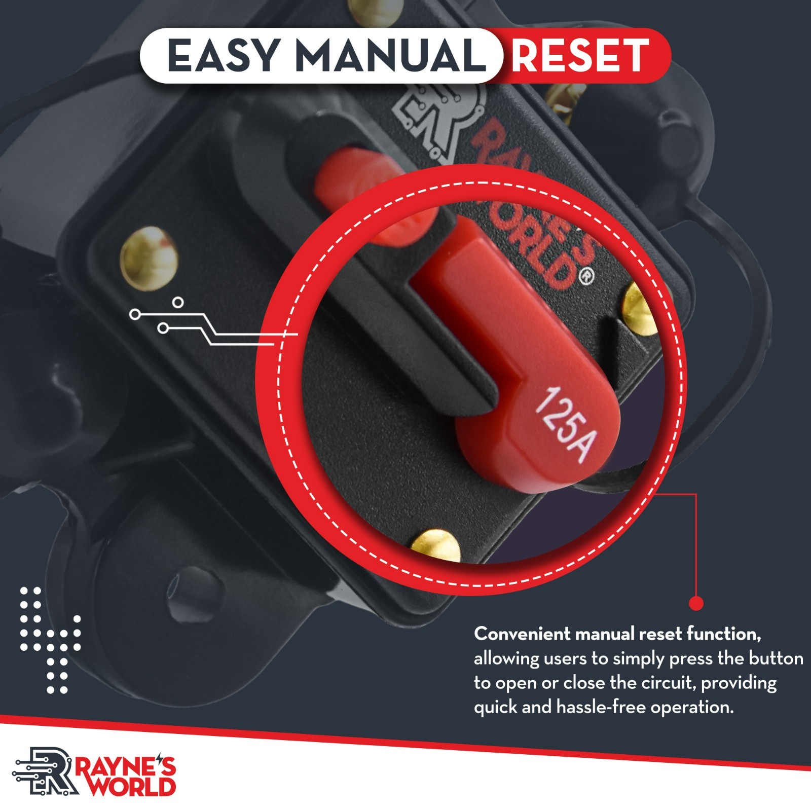 120 Amp Waterproof Circuit Breaker Auto/Marine/Solar 12-48V DC Manual Reset