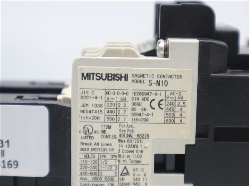 Mitsubishi S-N10 SN10 Magnetic Contactor w/ TH-N12 & UN-SA3310 30 Days Warranty