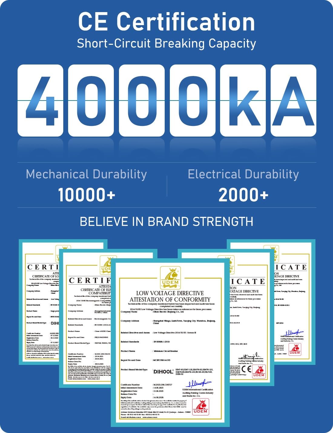 DC Circuit Breaker, Non Polarized, 15 Amp, 2 Pole, 12V-400V, AC DC Disconnect…