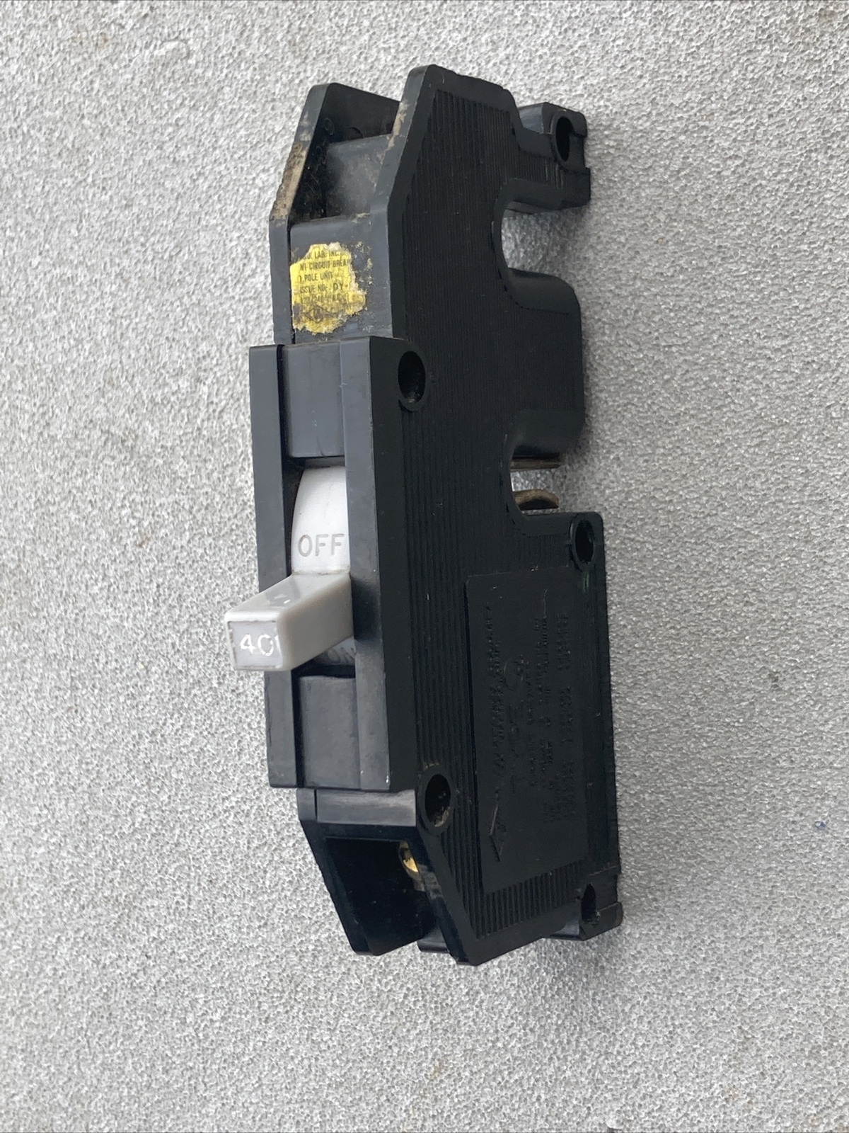 Q40 Zinsco / GTE Sylvania 1P 40A 120VAC Plug-in Circuit Breaker Q-40 warranty
