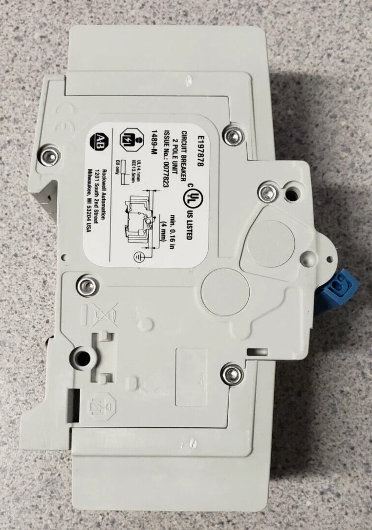 ALLEN BRADLEY, 1489-M2D100: Miniature Circuit Breaker, 2 Pole, 10A, DIN Mount