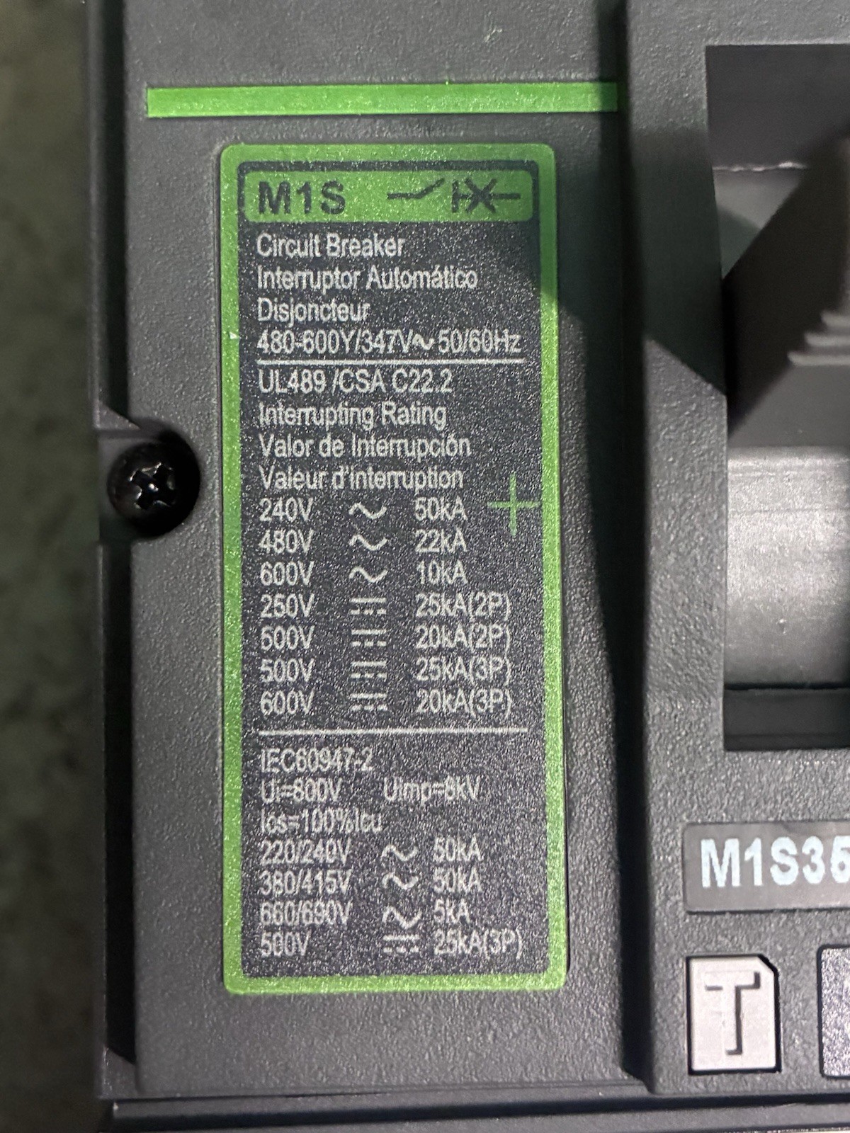 🔥🔥NOARK M1S35T3LND 35A 3P Circuit Breaker E355392 600V – New in open 🔥🔥