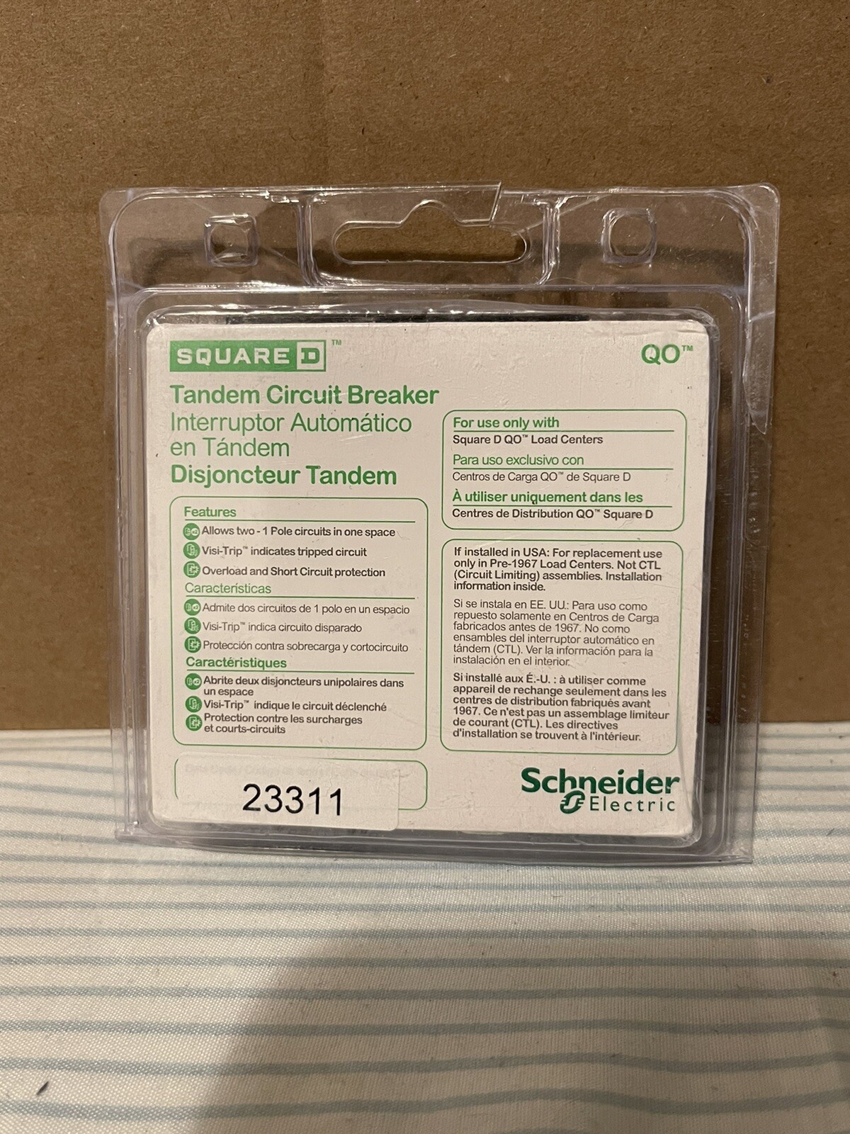 Square D QO2020C 20/20A QO Tandem Breaker Brand New!
