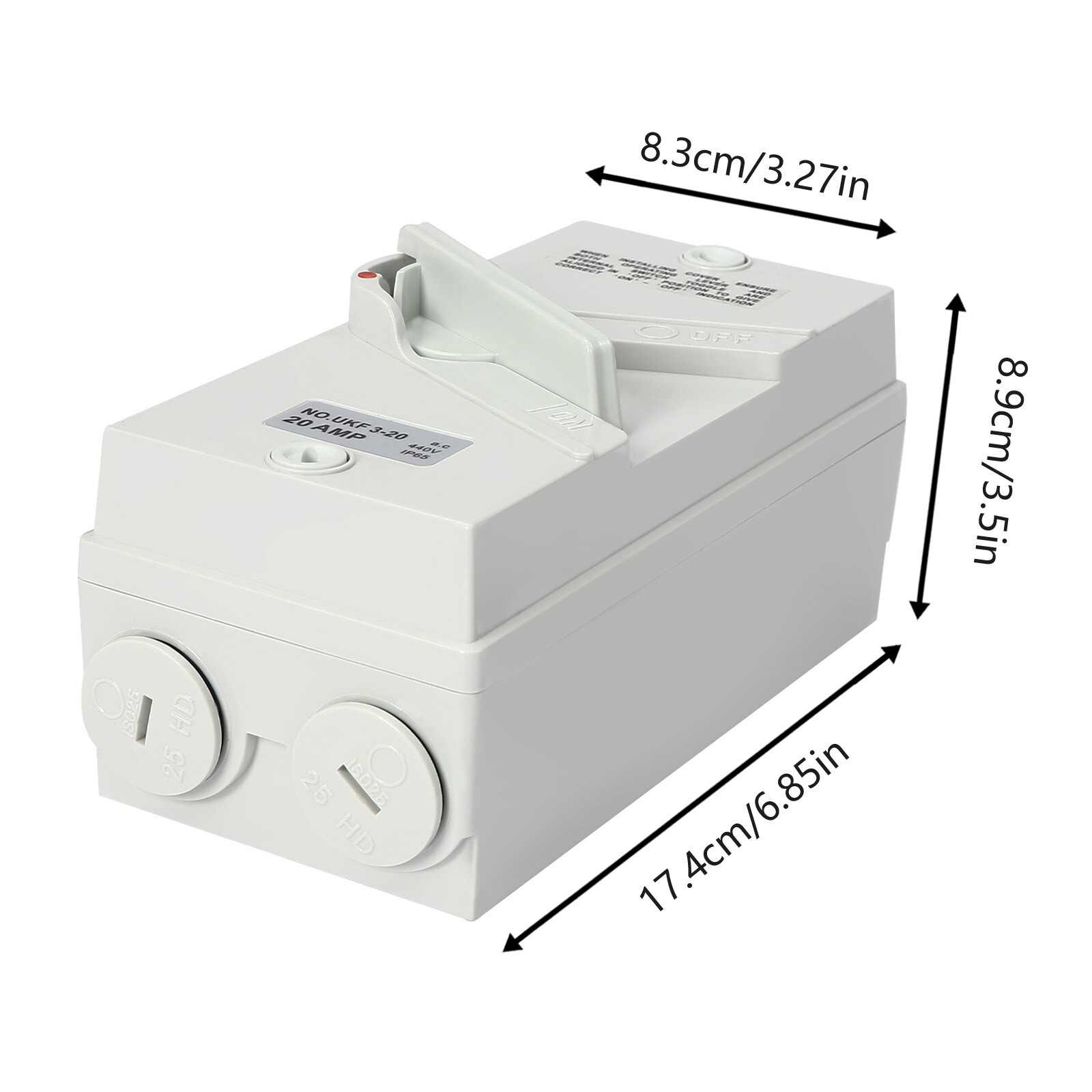 440V 20A 3 Pole Wall-Mounted Isolation Switch Waterproof Safety Isolation Switch