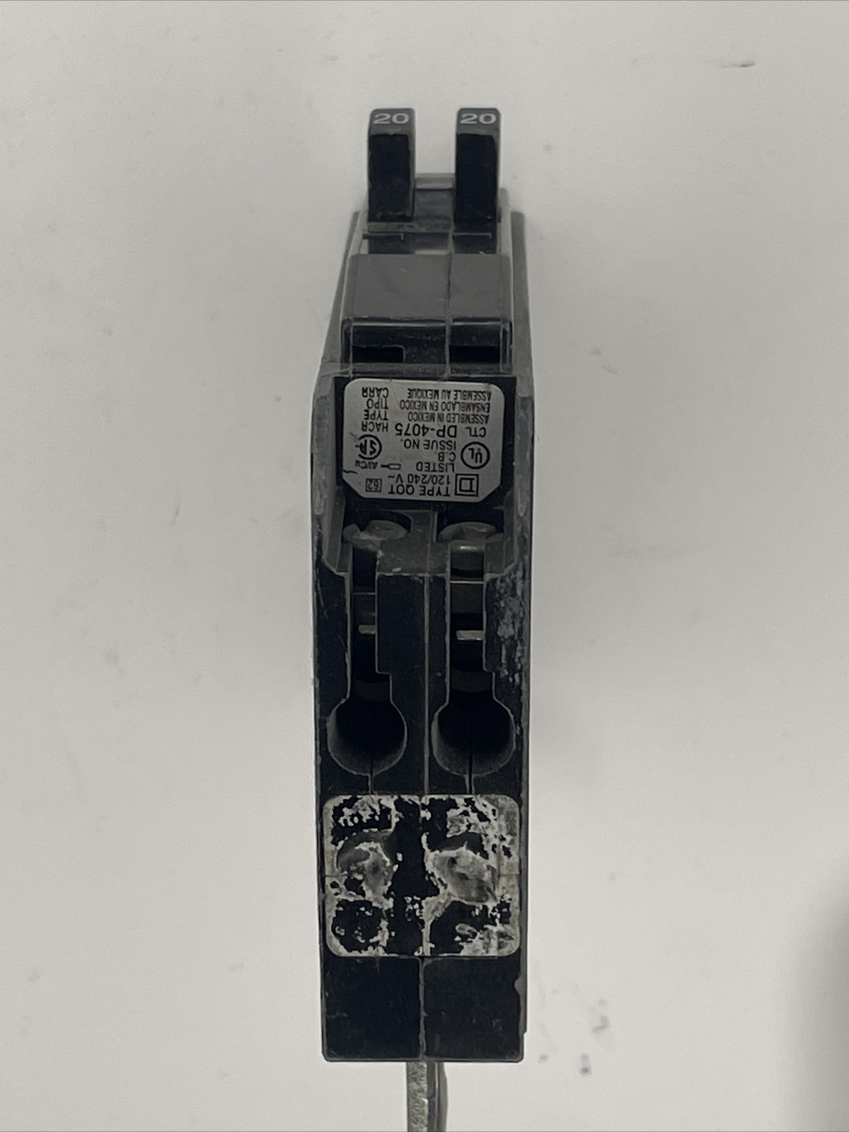 Square D QOT2020 20 amp Tandem Mini Breaker 2 Individual Poles w/hook